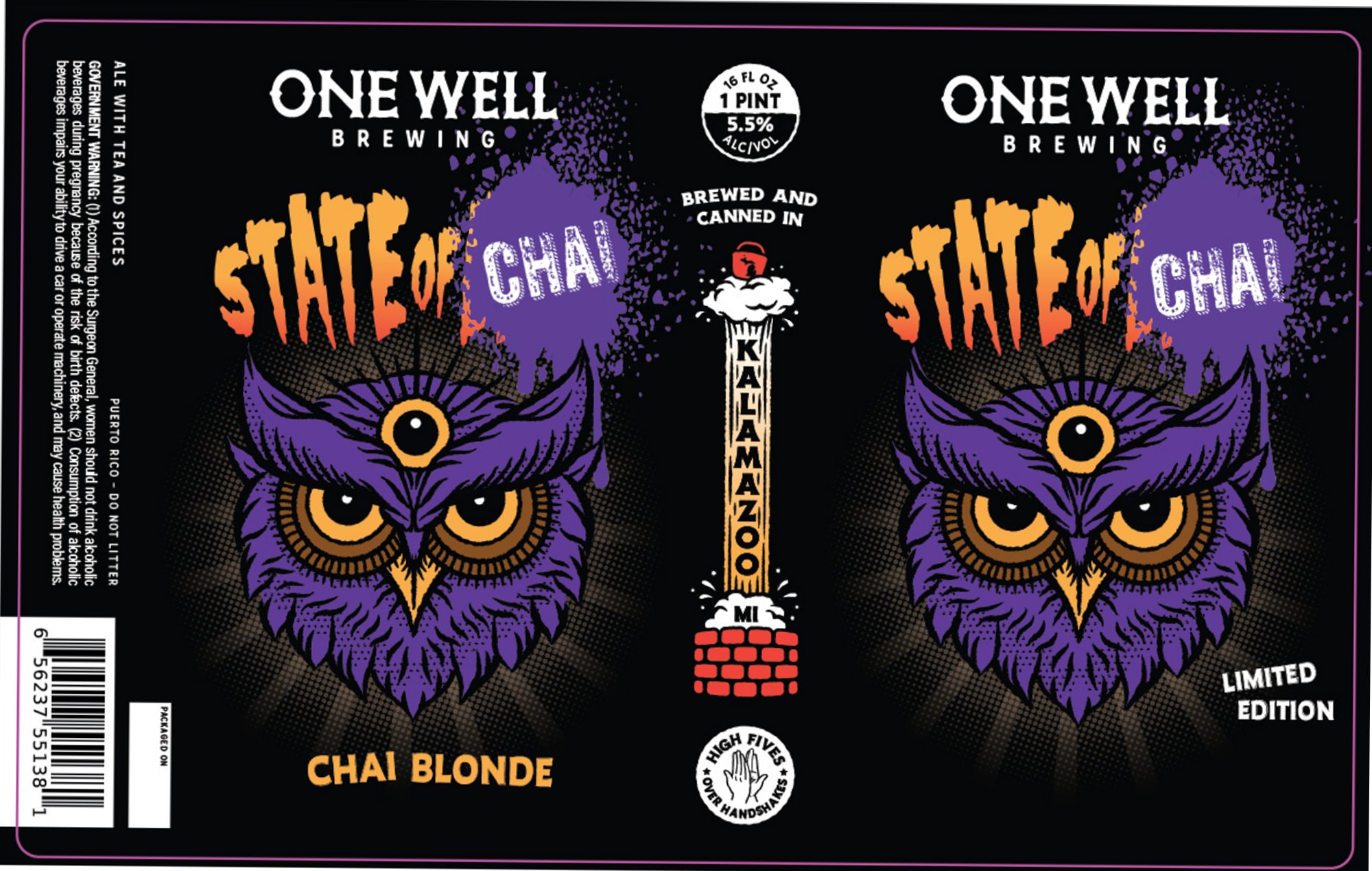 State of Chai by One Well Brewing - beer label