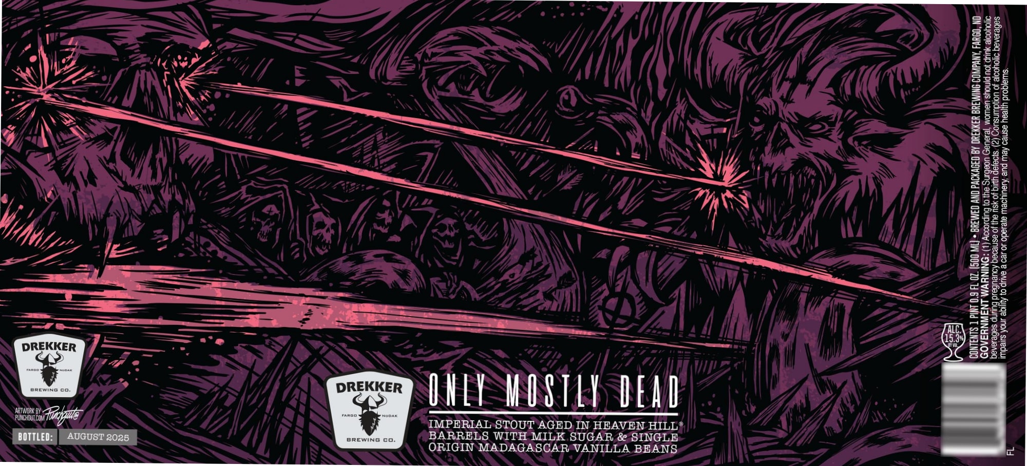 Only Mostly Dead by Drekker Brewing Co. - beer label