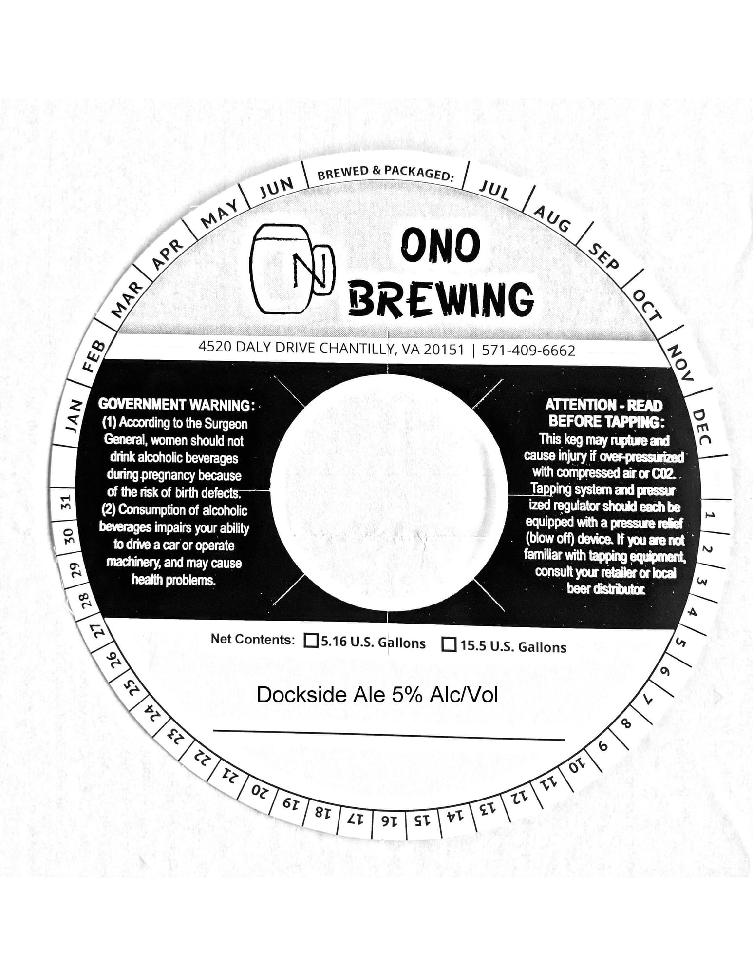 Dockside Ale 5% Alc/Vol by Ono Brewing - beer label