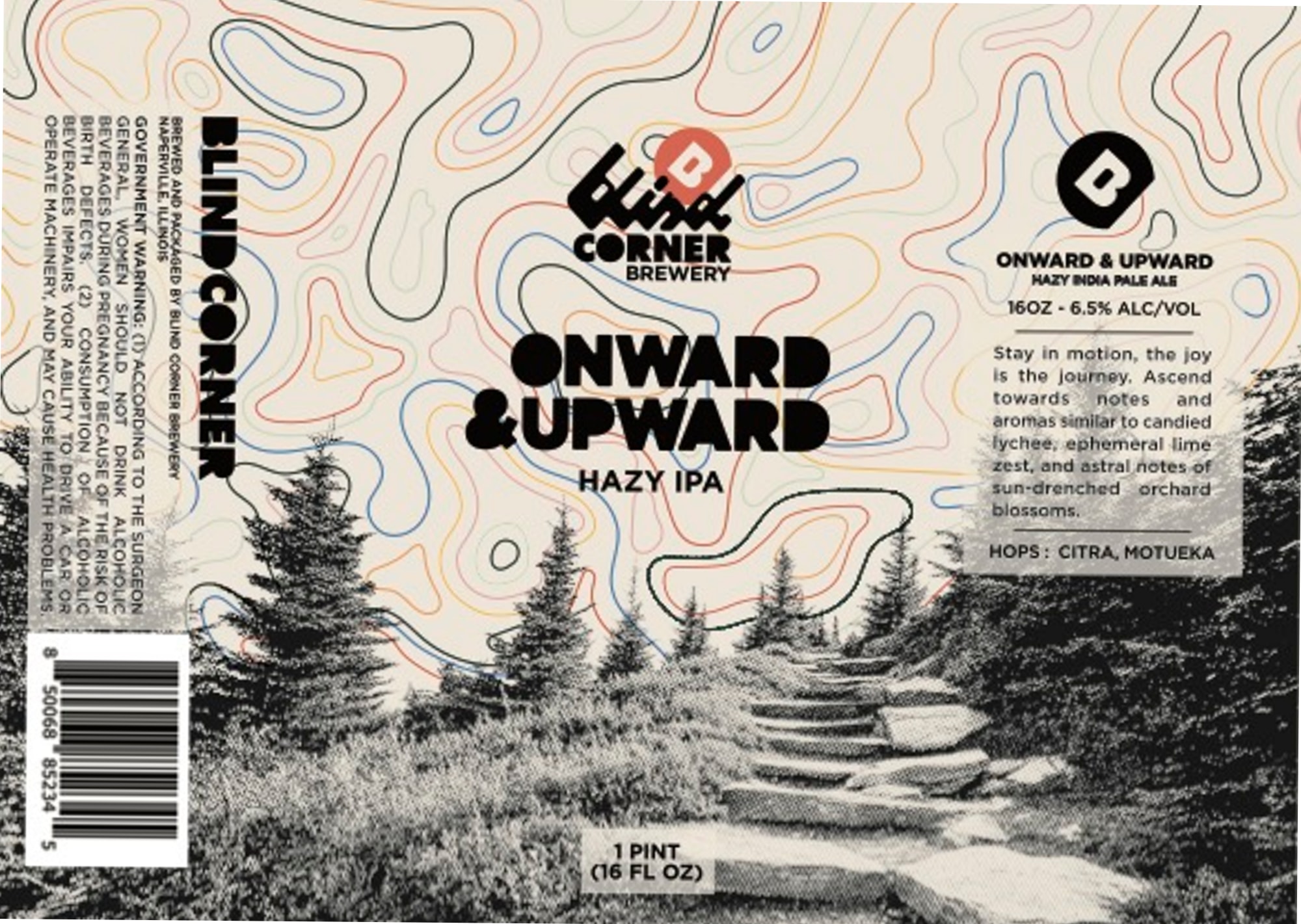 Onward & Upward by Blind Corner Brewery - beer label