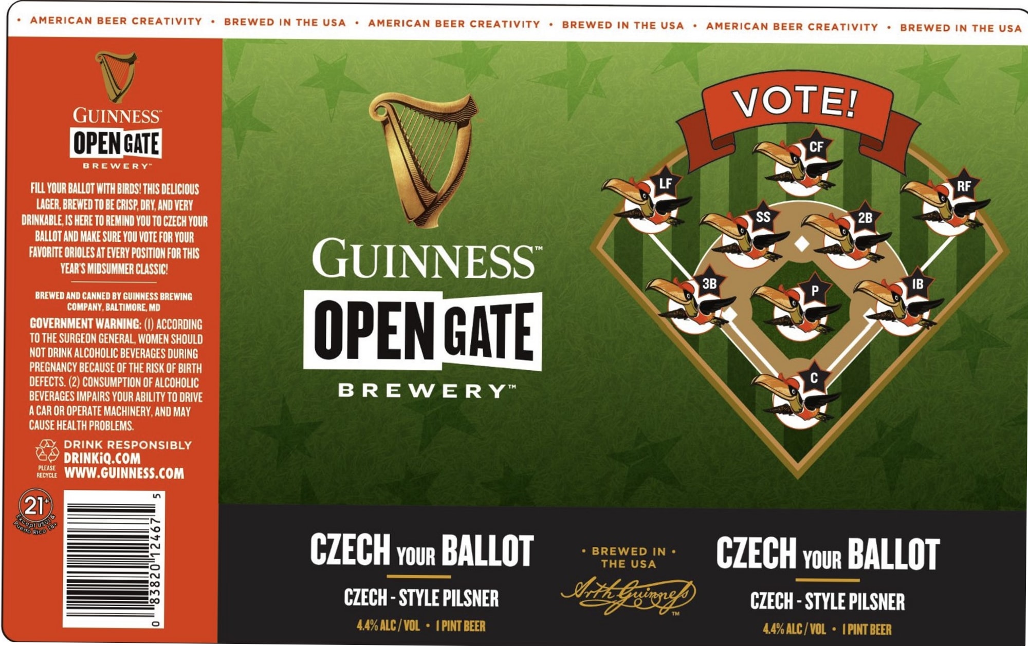 Open Gate Czech-Style Pilsner by Guinness - beer label