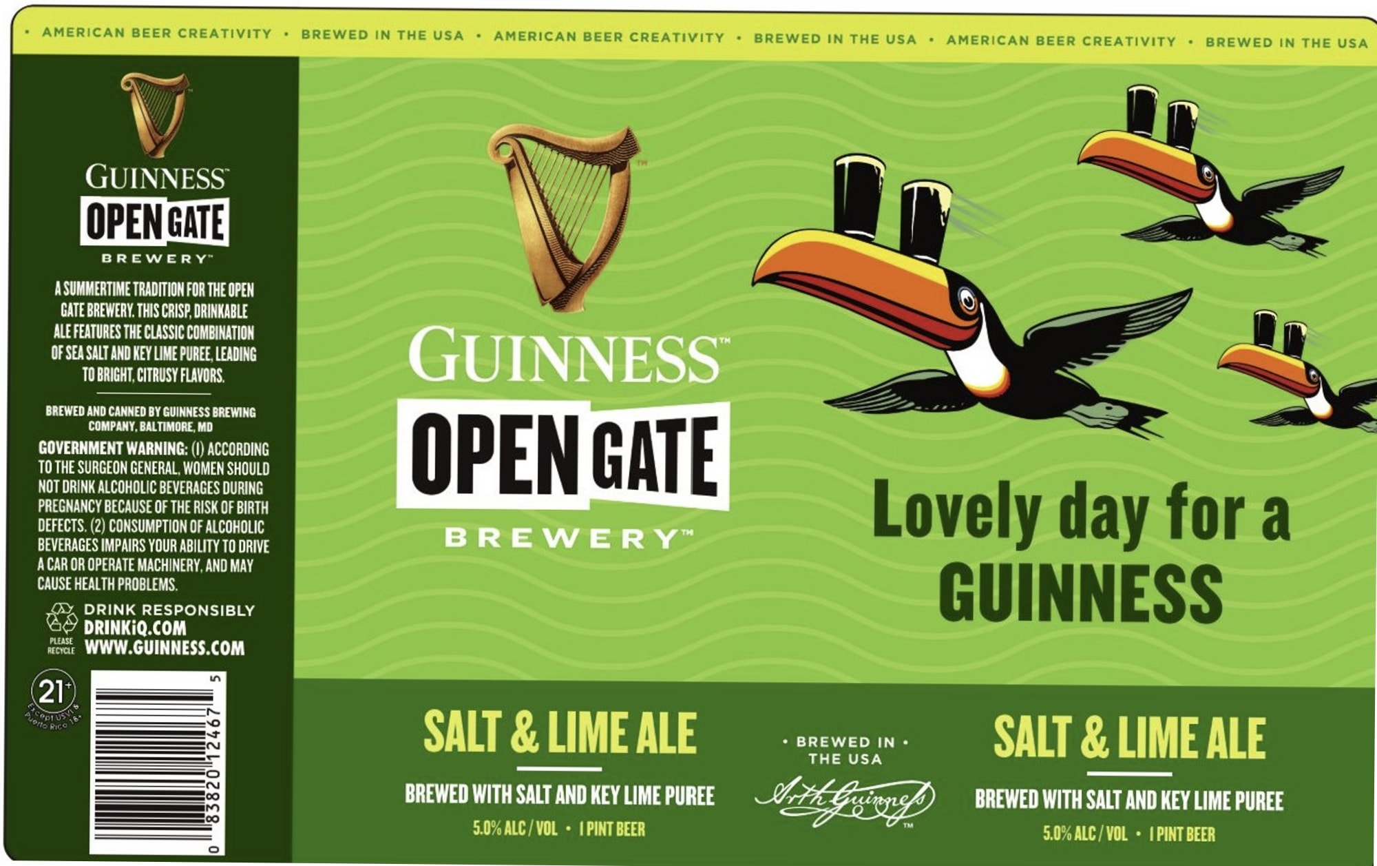 Open Gate Salt & Lime Ale by Guinness - beer label