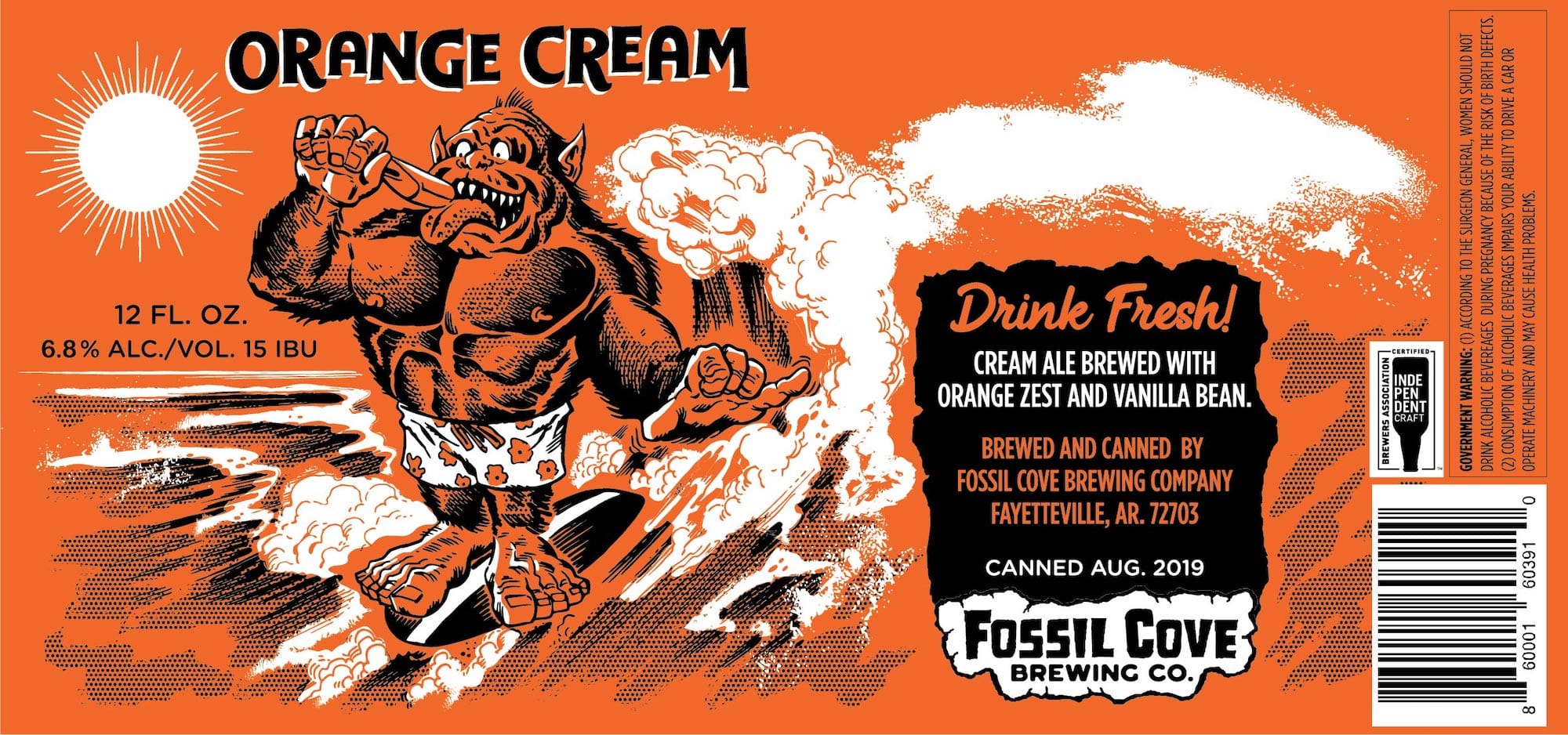 Orange Cream by Fossil Cove Brewing Co. - beer label