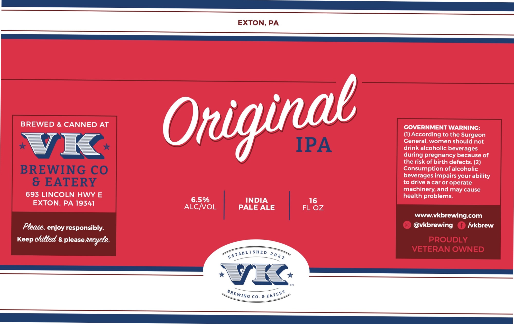Original IPA by VK Brewing Co. & Eatery - beer label