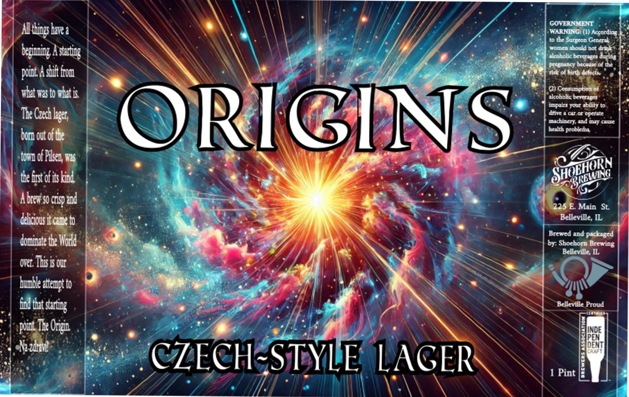 Origins by Shoebhorn Brewing - beer label
