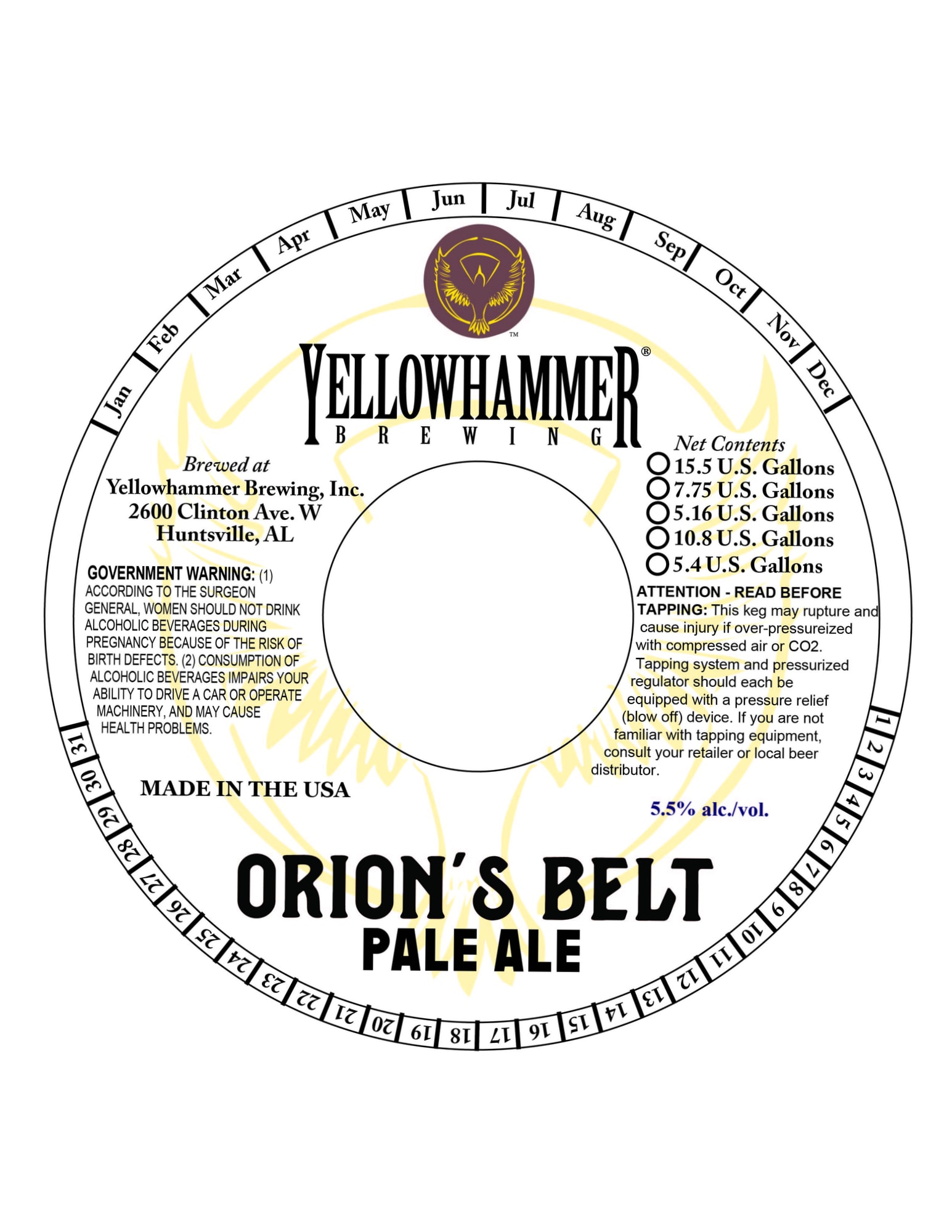 Orion’s Belt by Yellowhammer Brewing - beer label