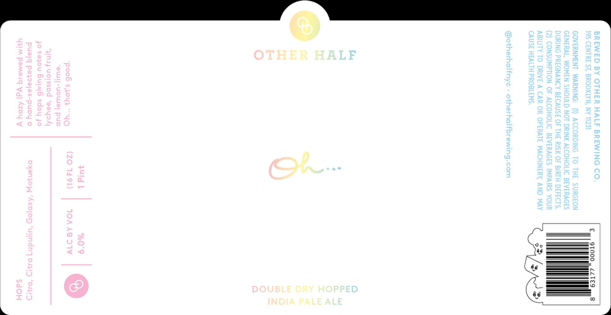Double Dry Hopped India Pale Ale by Other Half Brewing Co. - beer label
