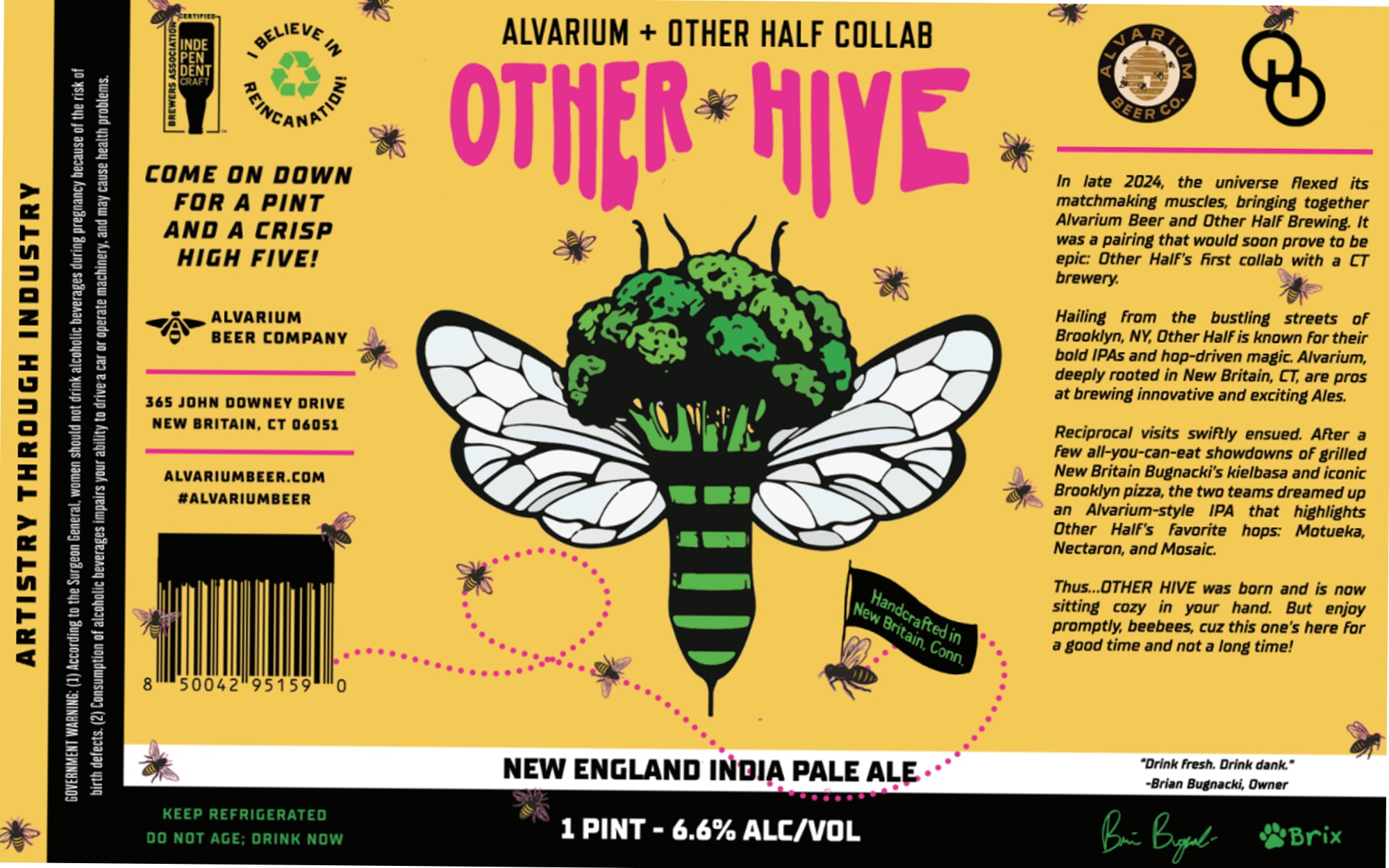 Other Hive by Alvarium Beer Company & Other Half Brewing - beer label