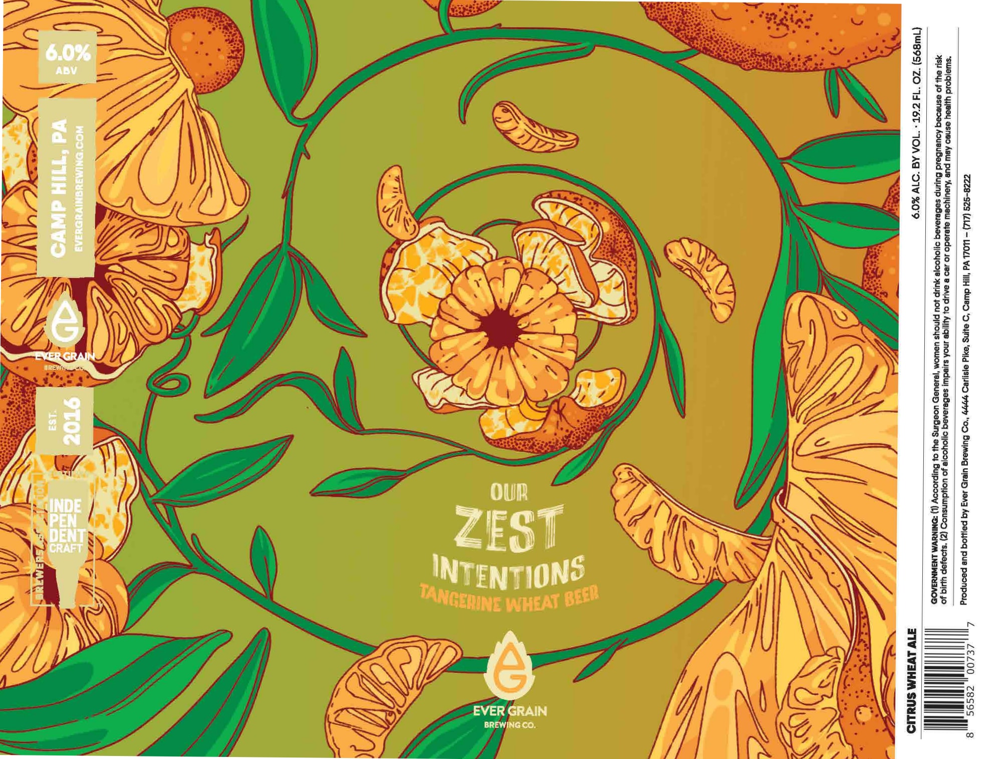 Our Zest Intentions by Ever Grain Brewing Co. - beer label