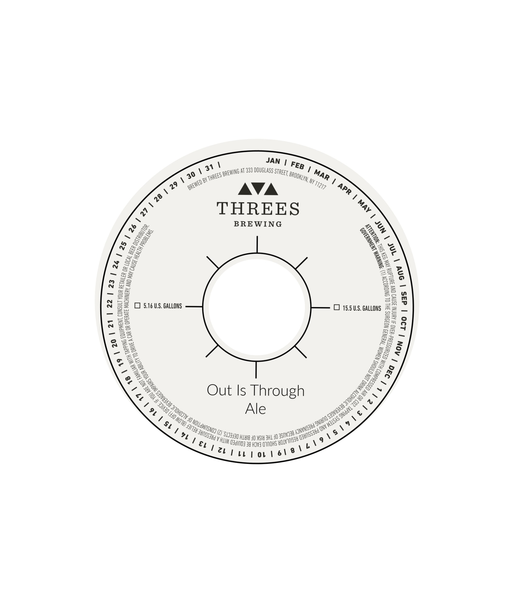 Out Is Through by Three Brewing - beer label