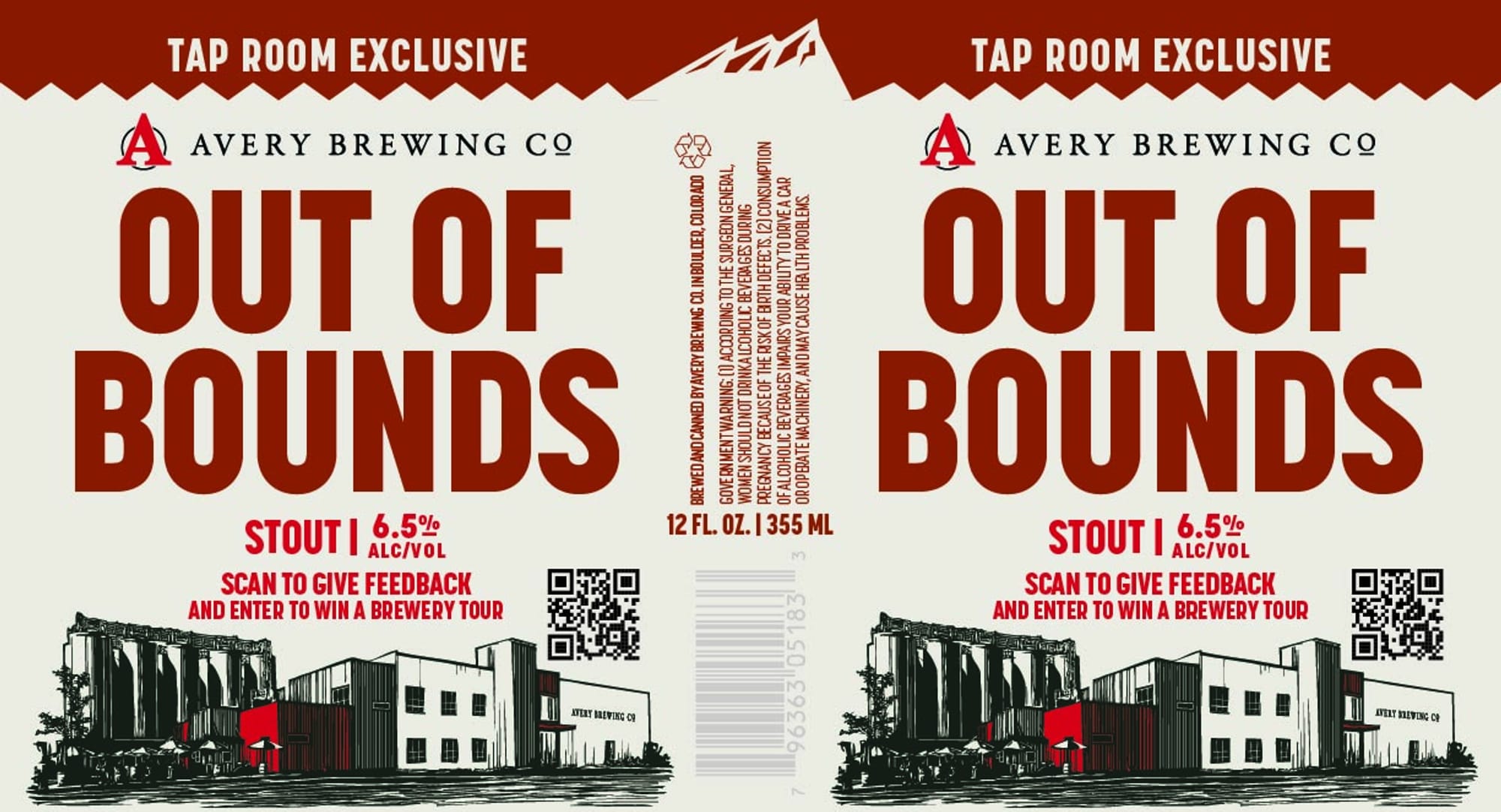 Out of Bounds by Avery Brewing Co. - beer label