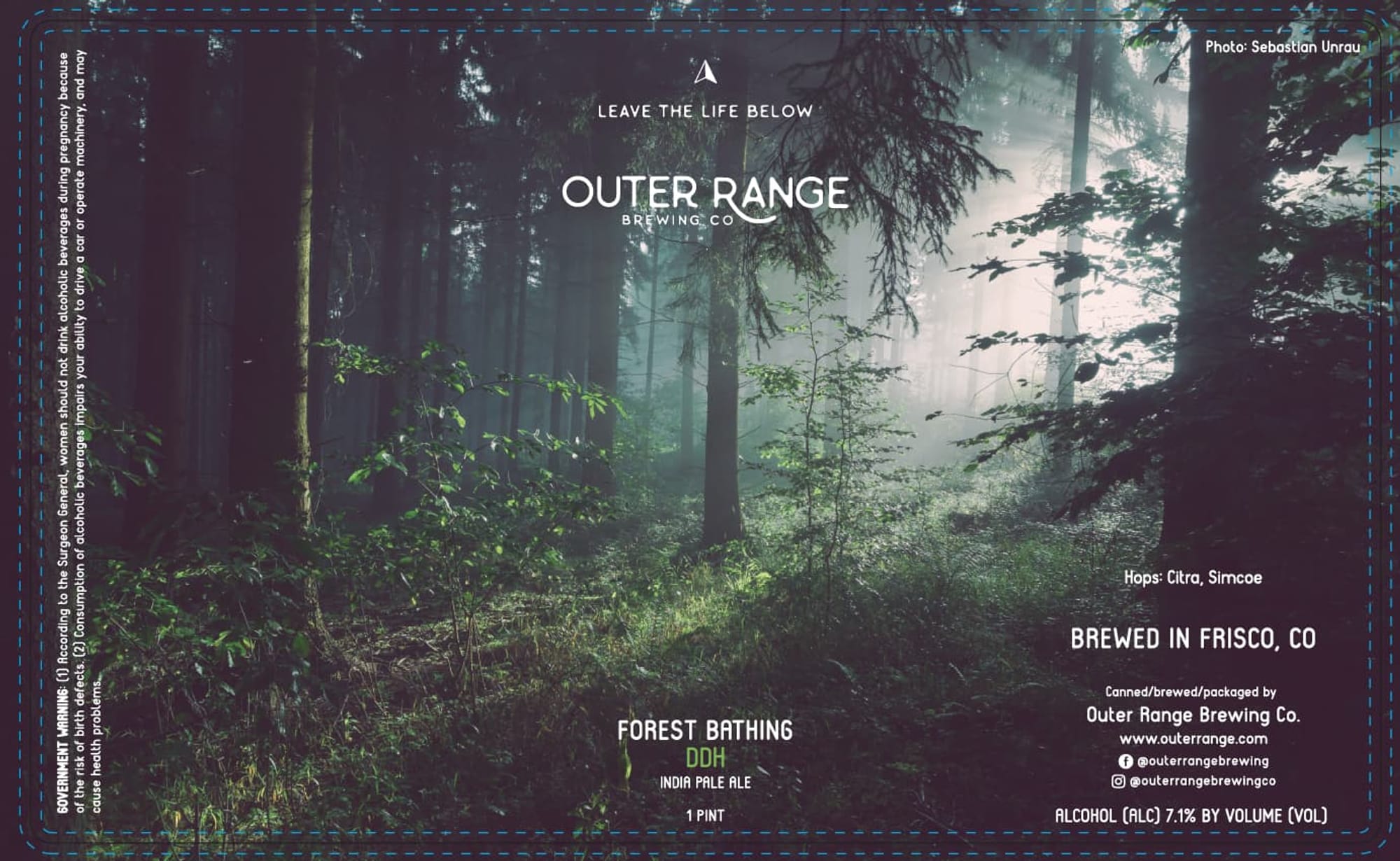 Forest Bathing by Outer Range Brewing Co. - beer label