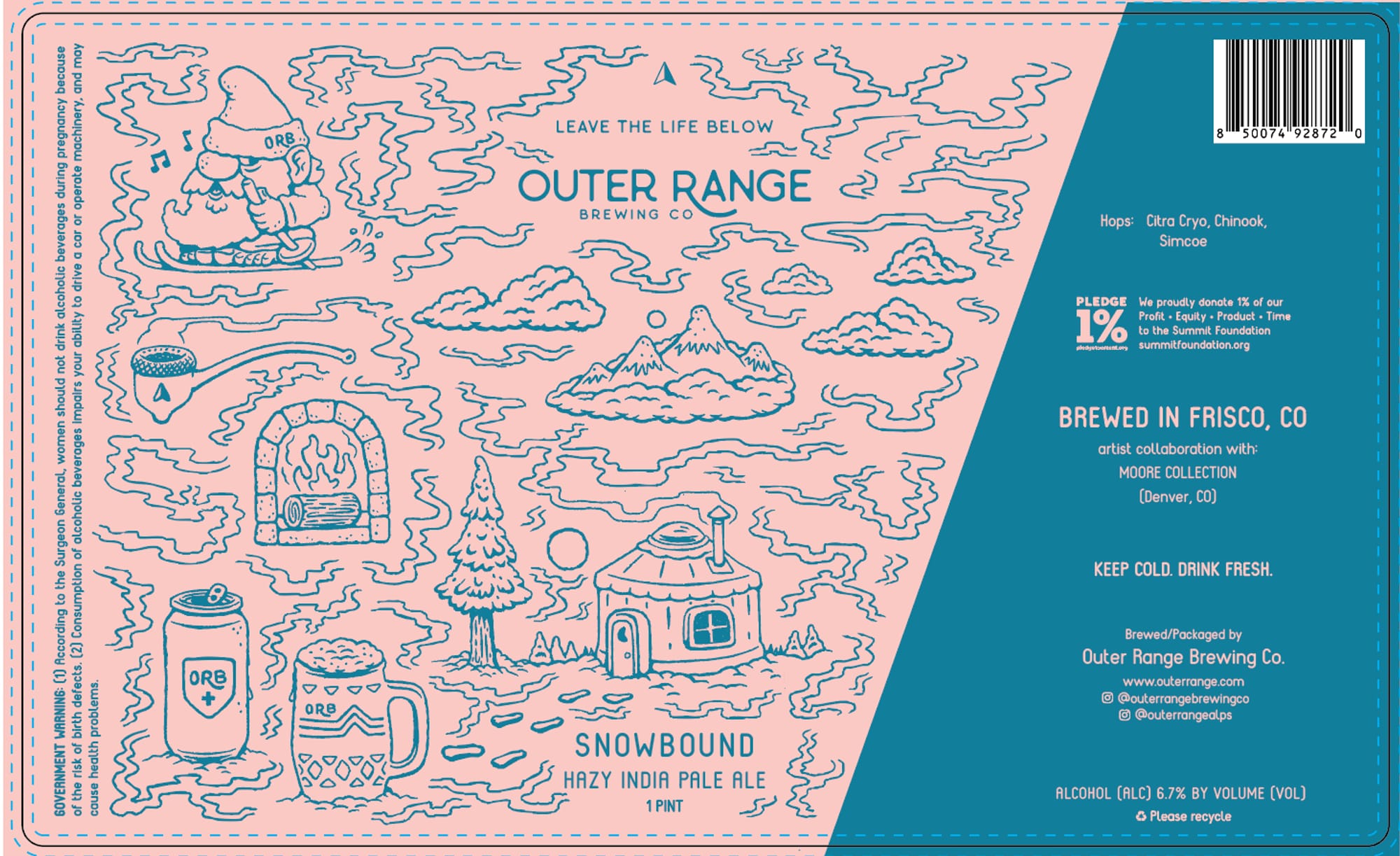 Snowbound by Outer Range Brewing Co - beer label