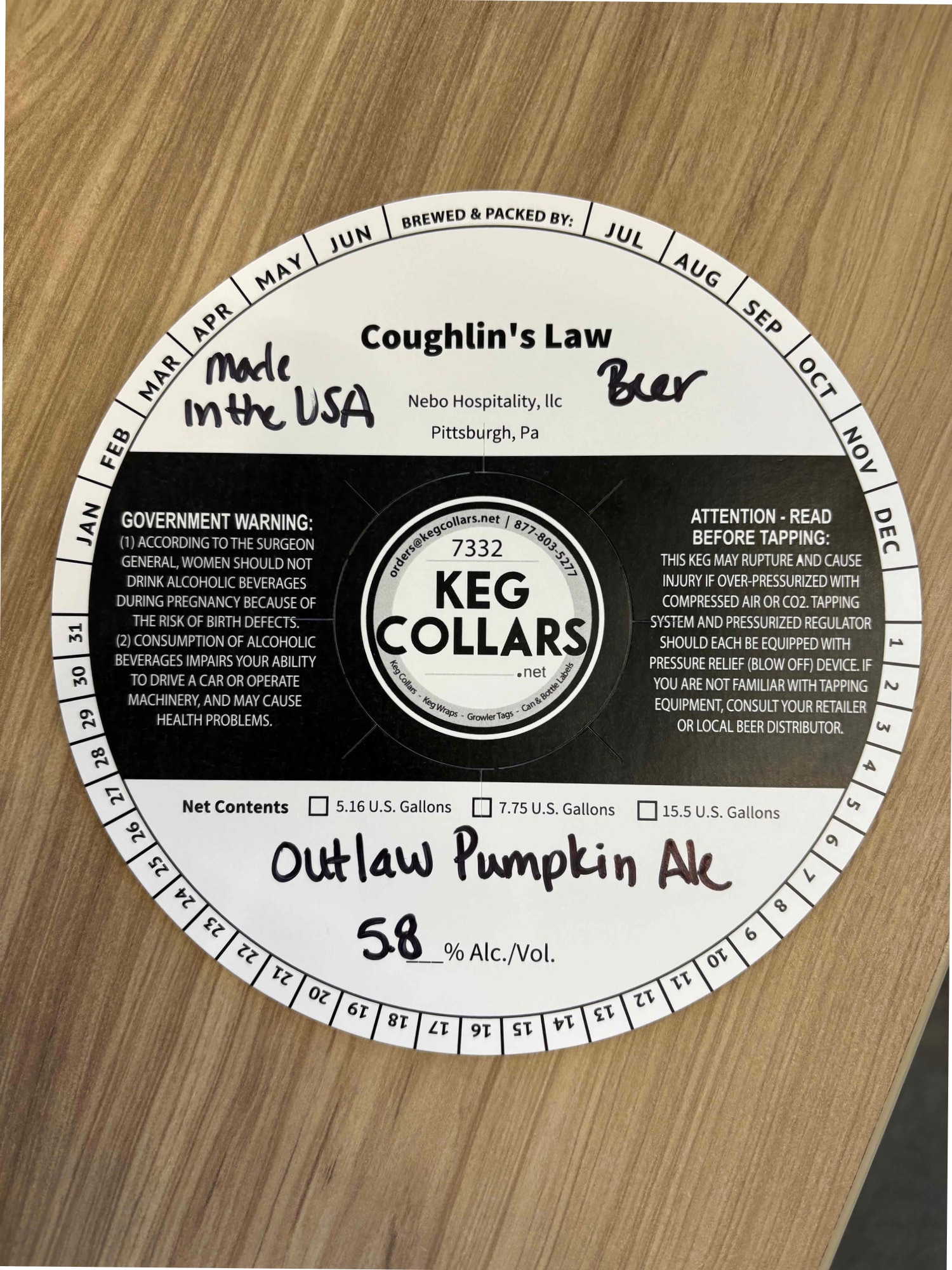 Outlaw Pumpkin Ale by Nebo Hospitality - beer label