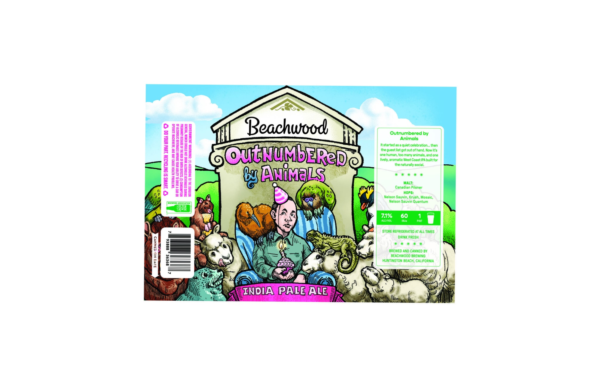 Outnumbered by Animals by Beachwood Brewing - beer label