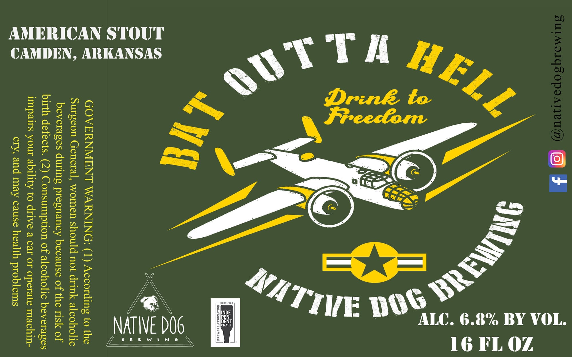 Outta the Hell by Native Dog Brewing - beer label