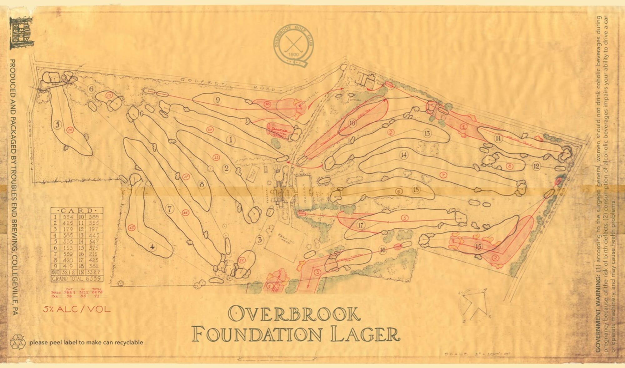 Overbrook Foundation Lager by Troubles End Brewing - beer label