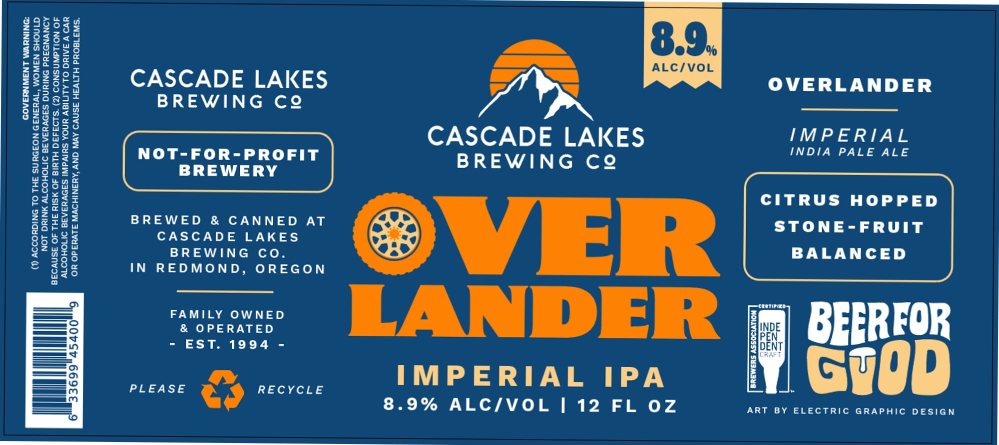 Overlander by Cascade Lakes Brewing Co - beer label