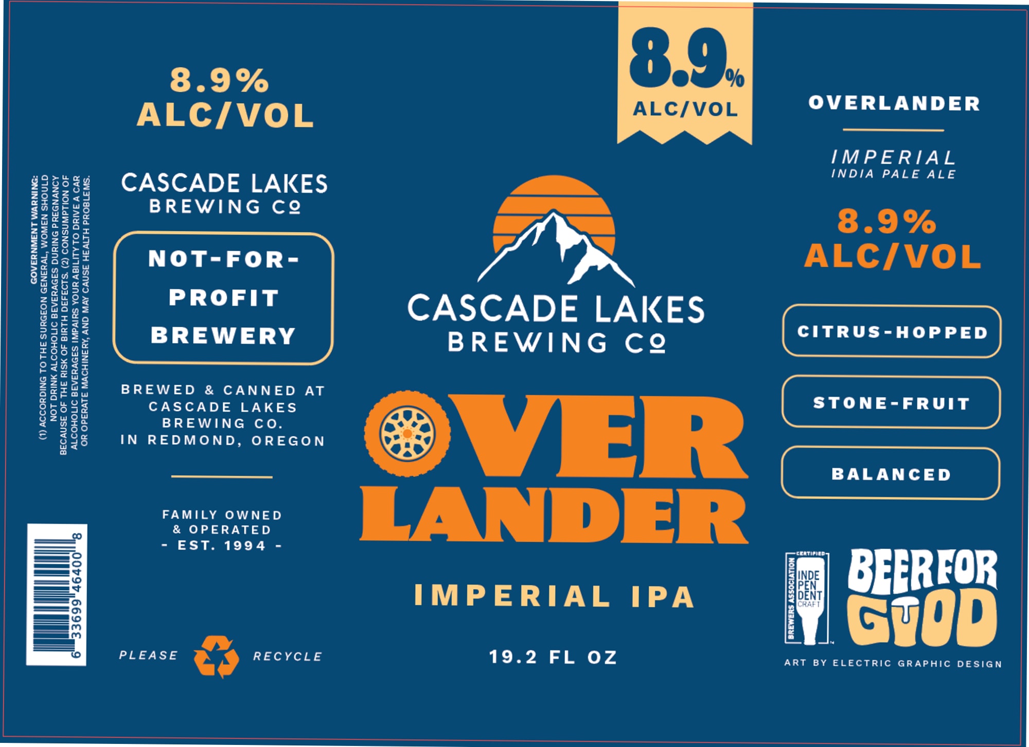 Overlander by Cascade Lakes Brewing Co. - beer label