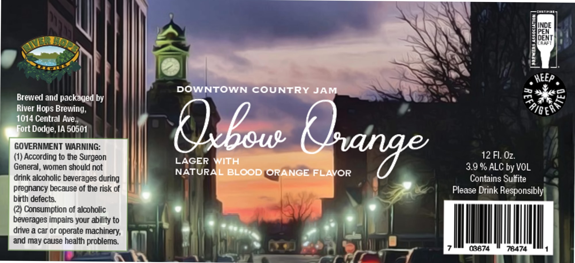 Oxbow Orange by River Hops Brewing - beer label