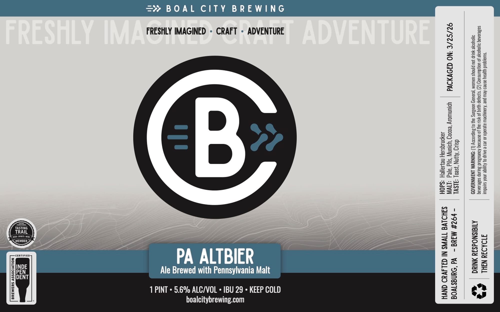 PA Altbier by Boal City Brewing - beer label