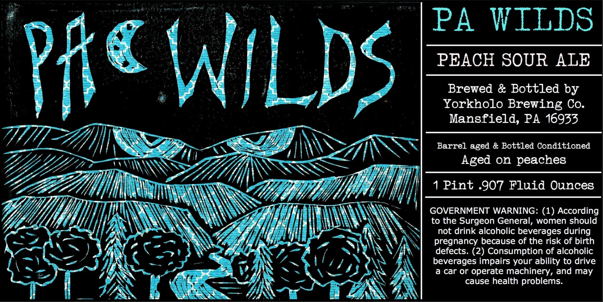 PA Wilds Peach Sour Ale by Yorkholo Brewing Co. - beer label