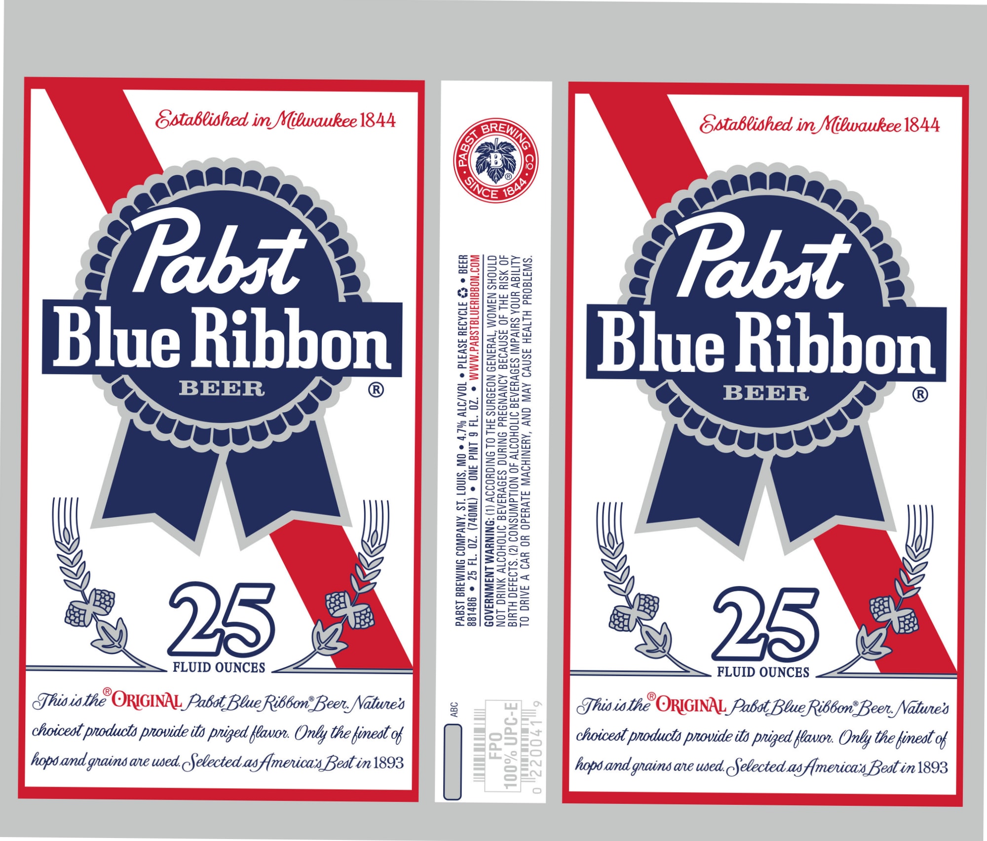 Pabst Blue Ribbon by Pabst Brewing Company - beer label