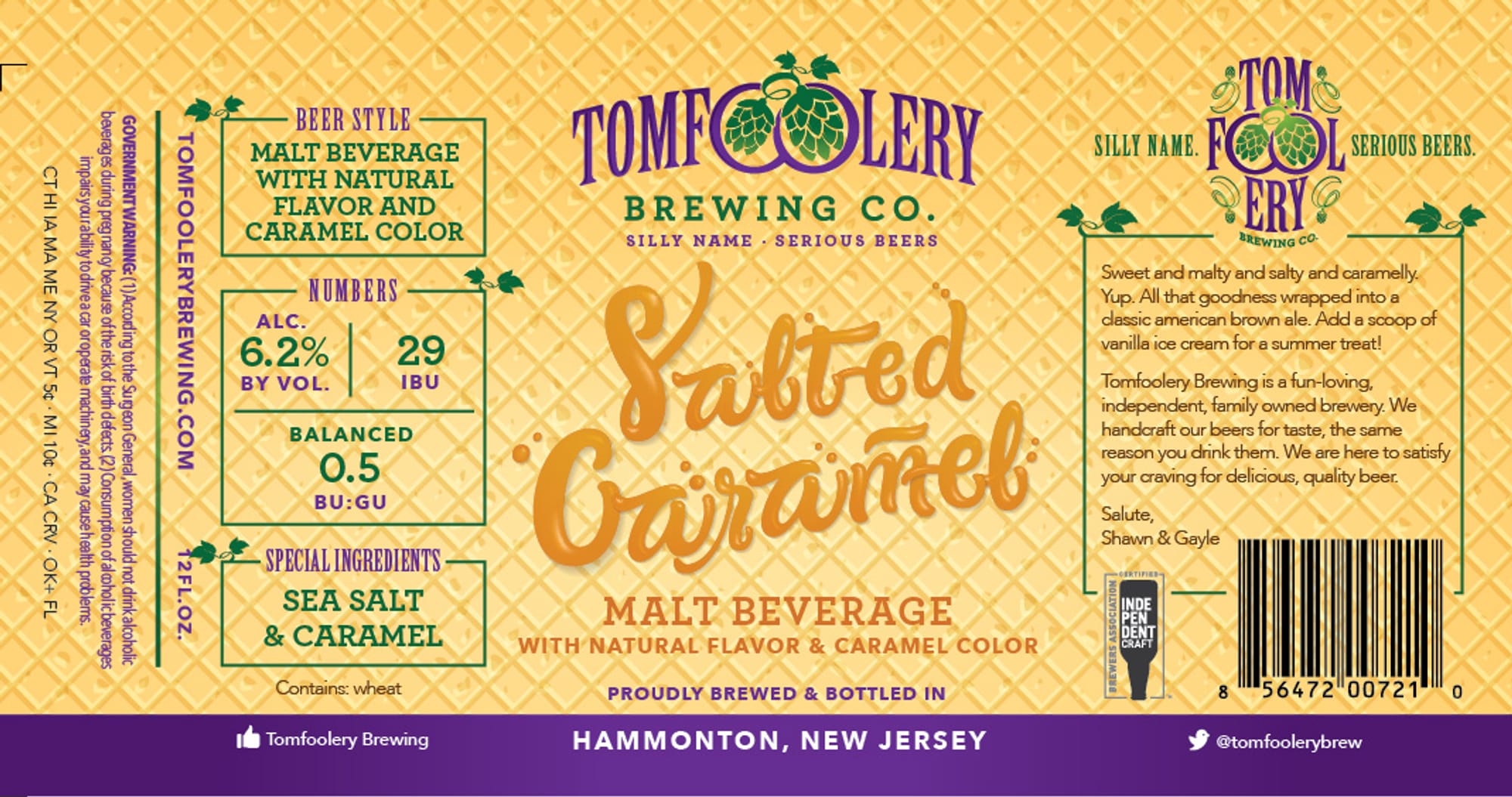 Padded Caramel by Tomfoolery Brewing Co. - beer label