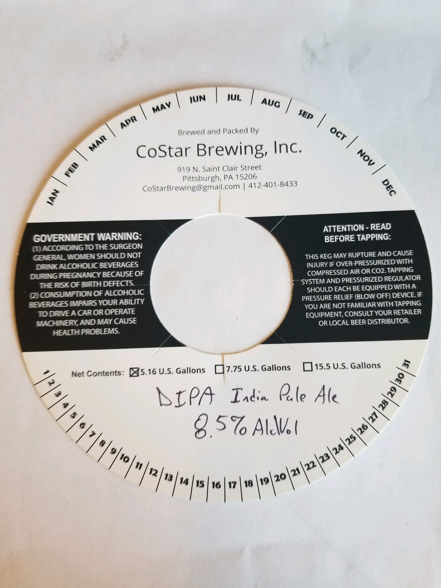 India Pale Ale by CoStar Brewing, Inc. - beer label