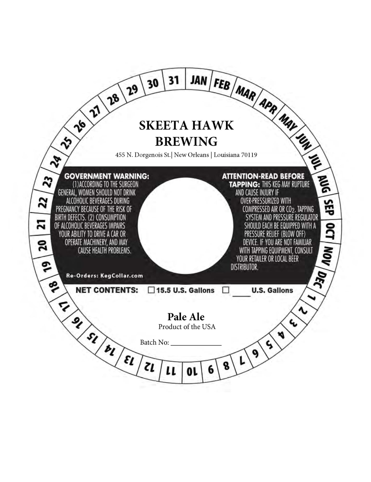Pale Ale by Skeeta Hawk Brewing - beer label