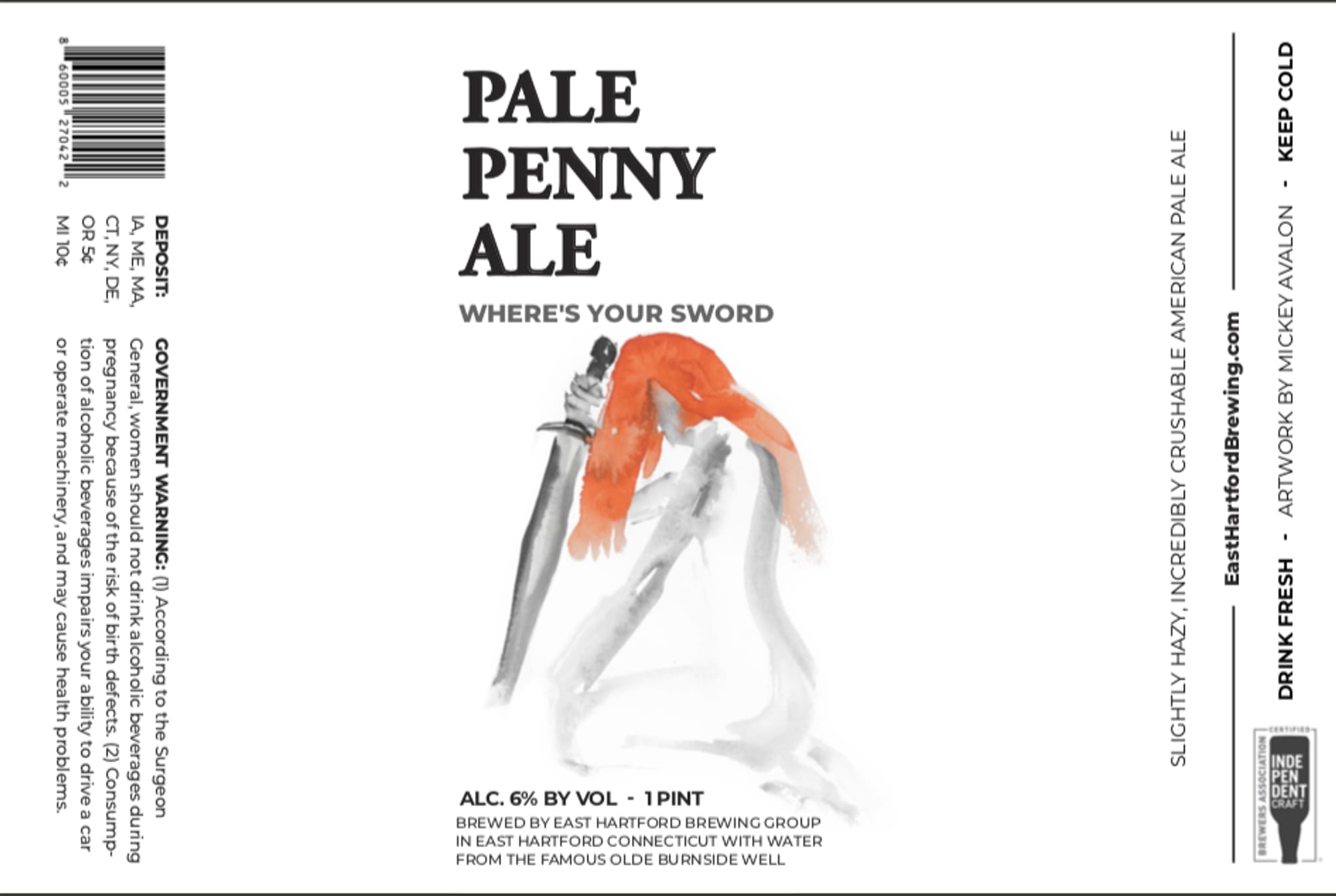 Pale Penny Ale by East Hartford Brewing Group - beer label