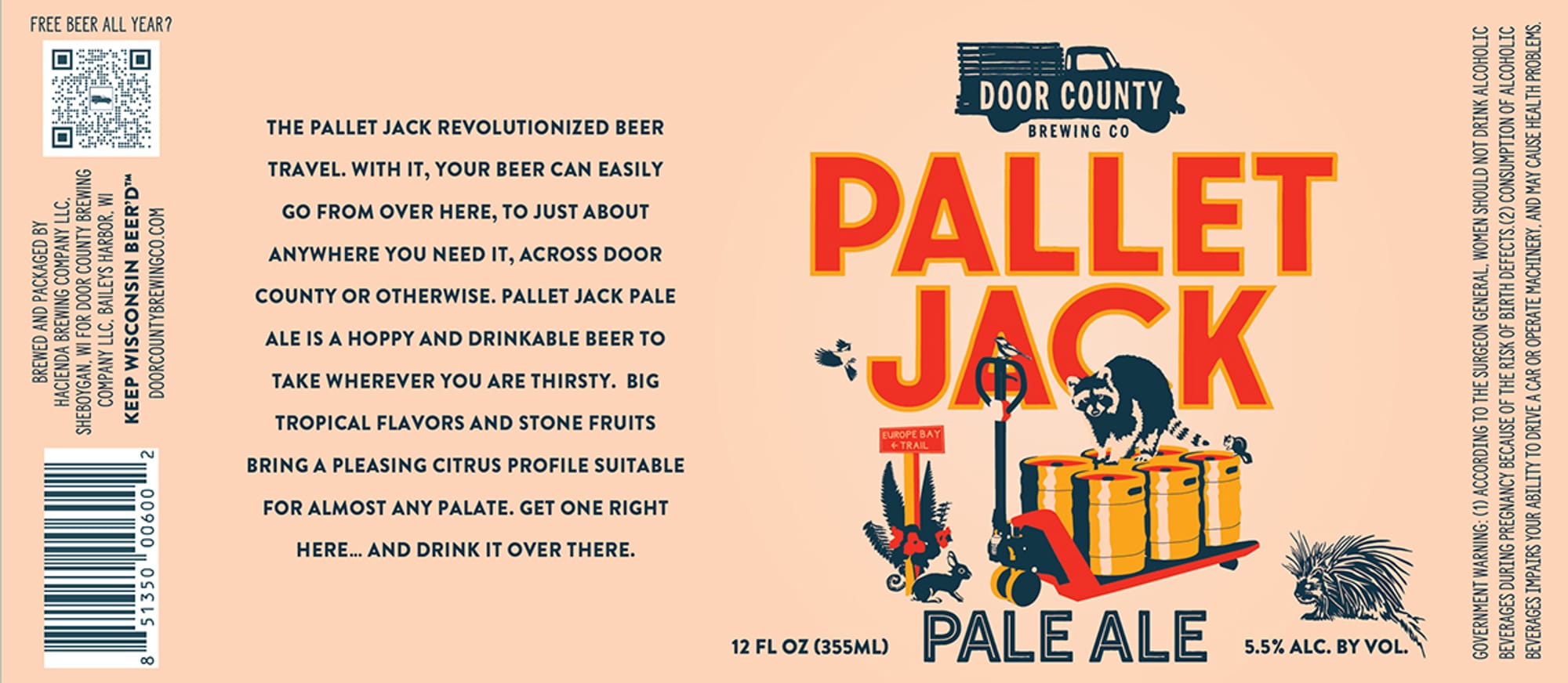 Pallet Jack Pale Ale by Door County Brewing Co. - beer label