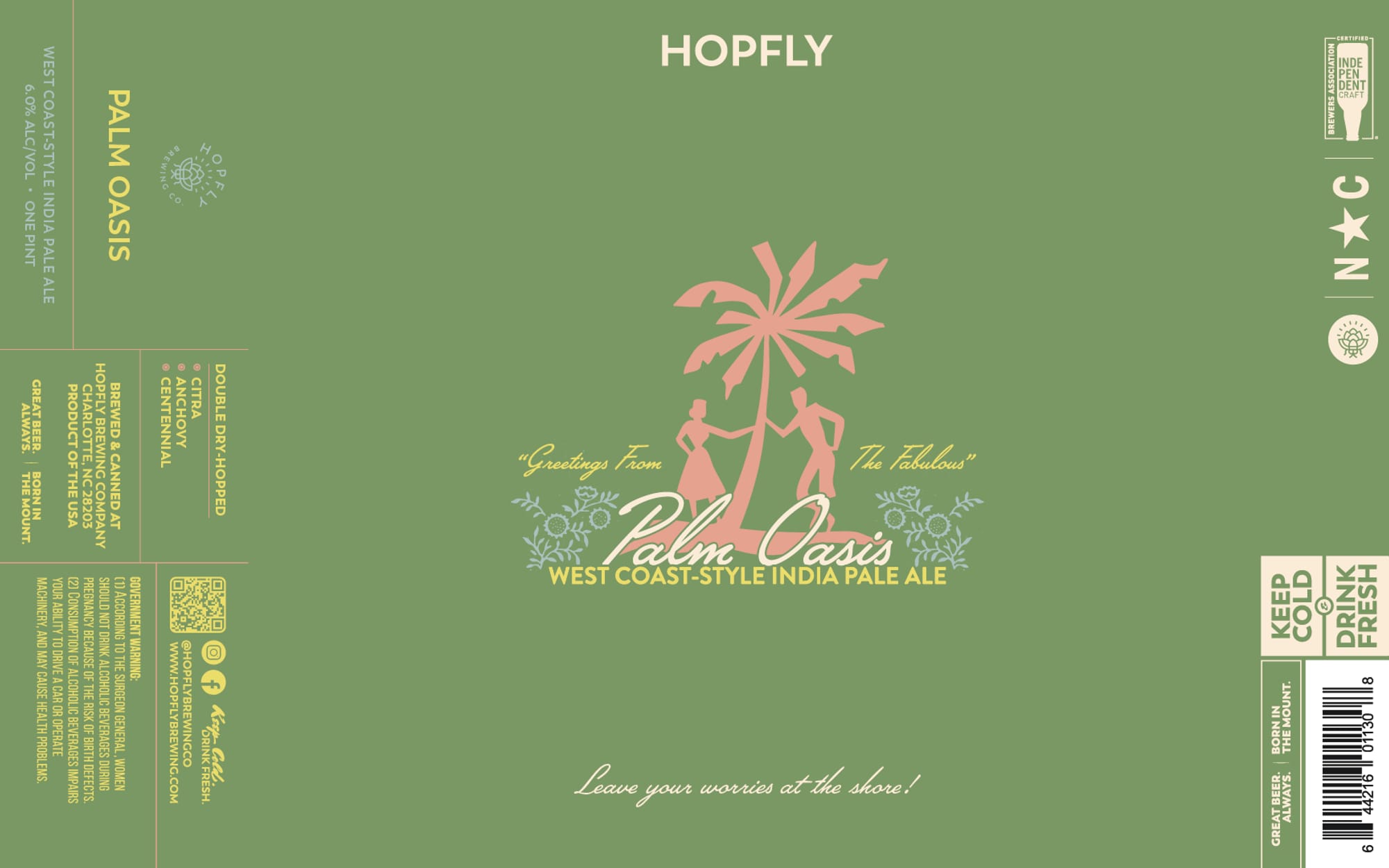 Palm Oasis by Hopfly Brewing Co. - beer label