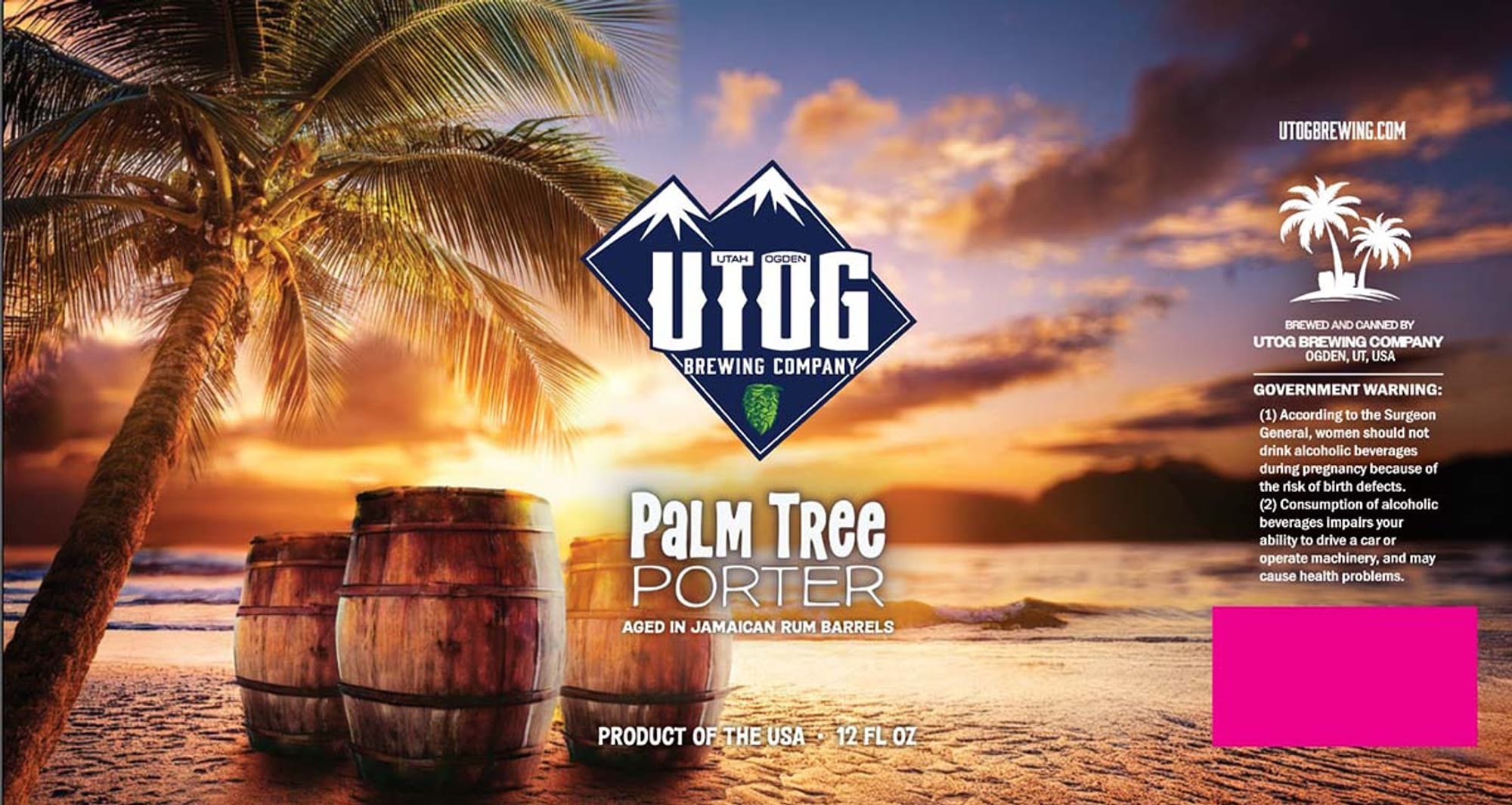 Palm Tree Porter by UTOG Brewing Company - beer label