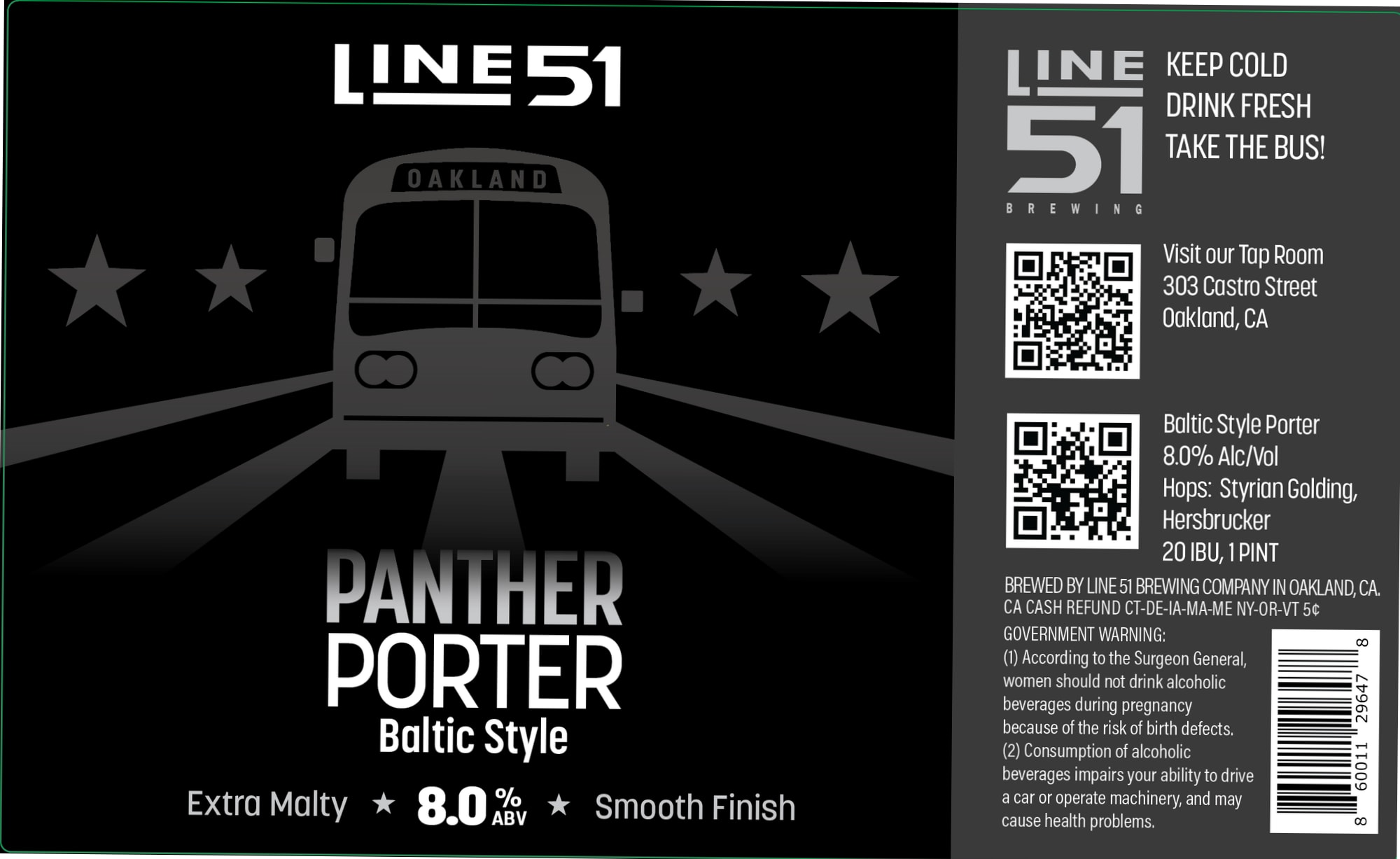Panther Porter by Line 51 Brewing - beer label