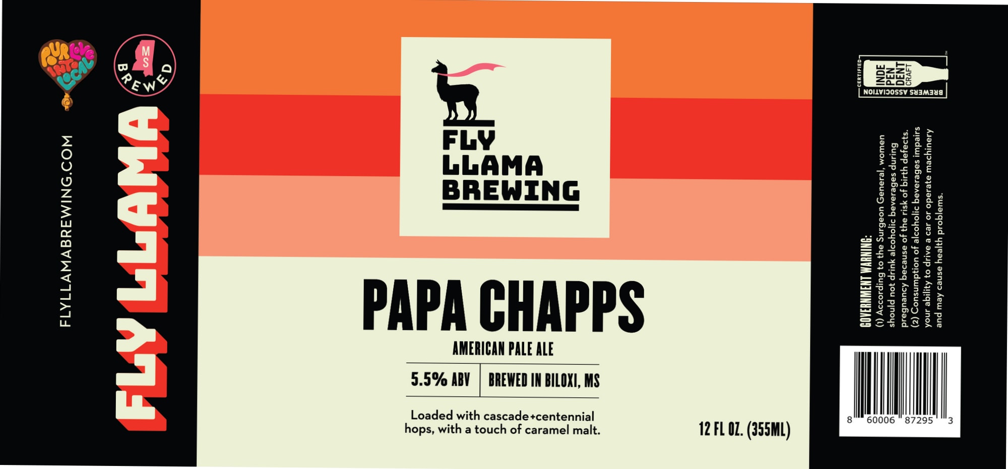 Papa Chapps by Fly Llama Brewing - beer label