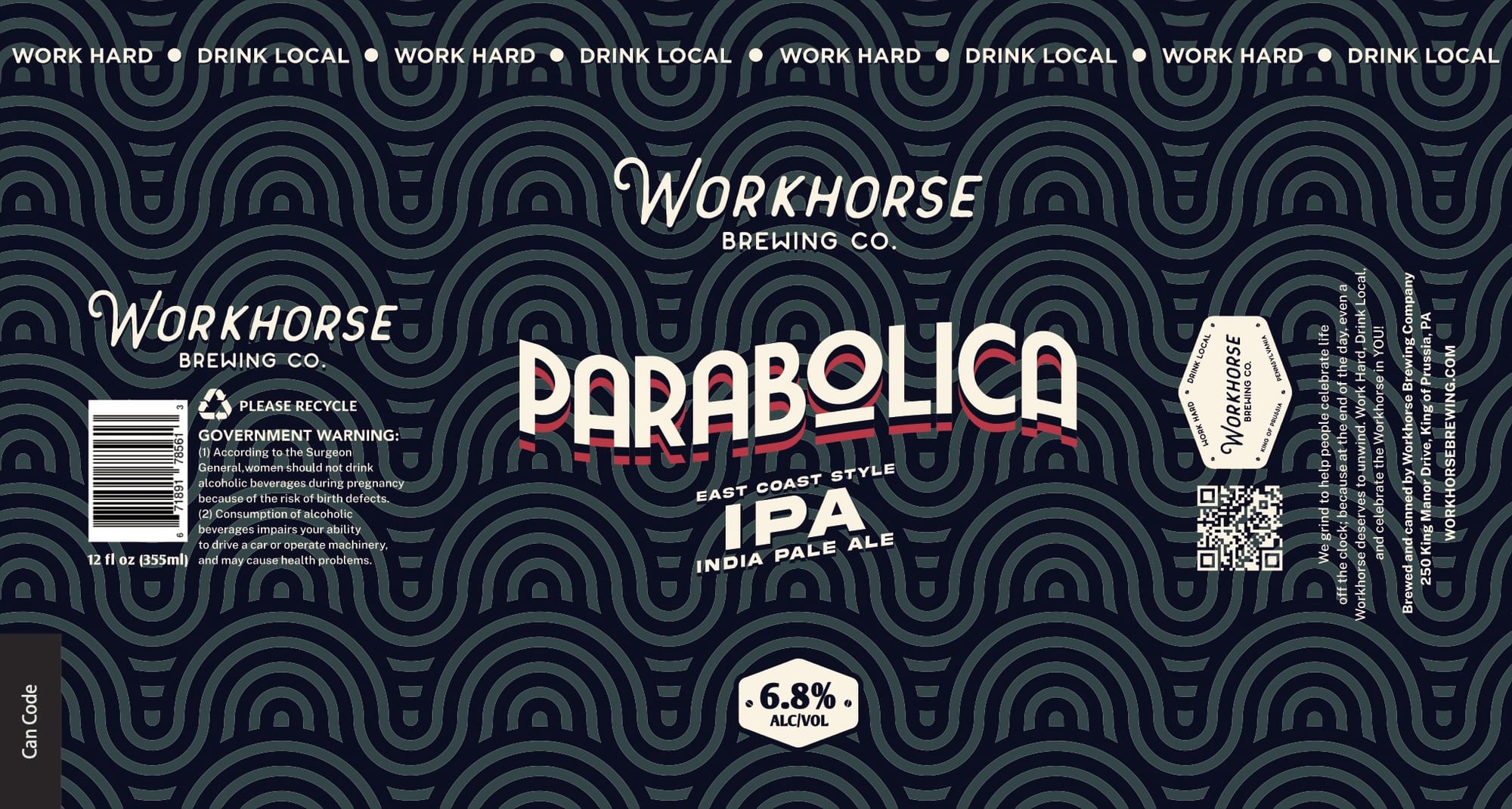 Parabolica by Workhorse Brewing Co. - beer label