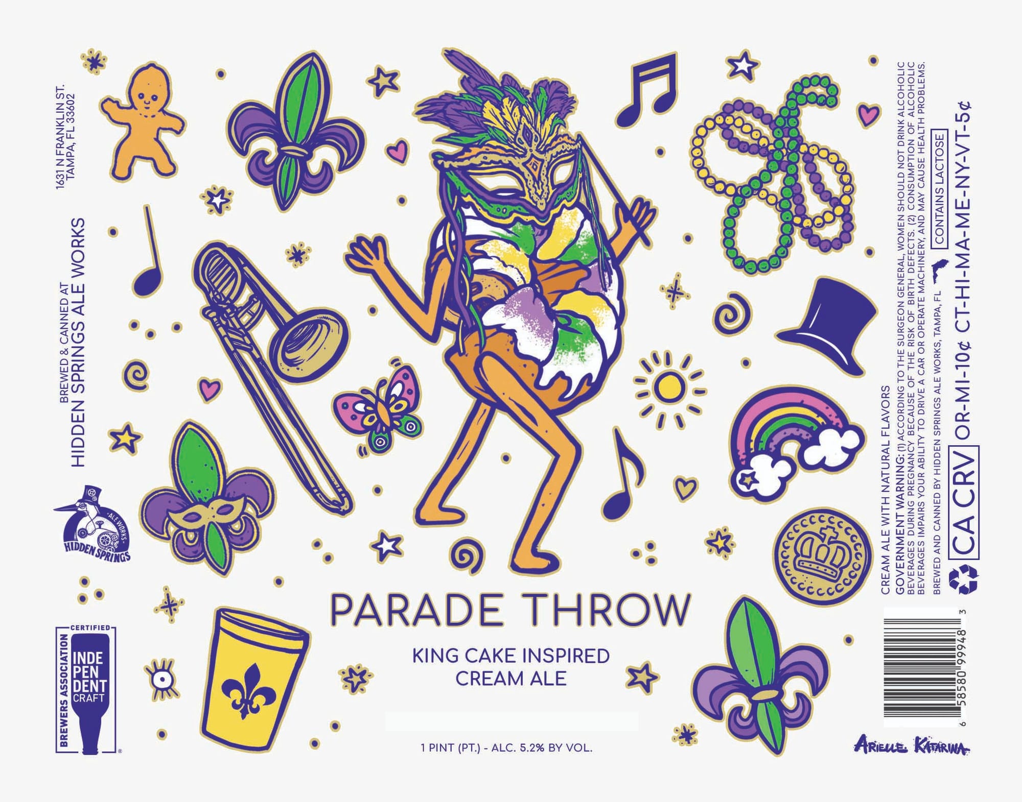 Parade Throw by Hidden Springs Ale Works - beer label