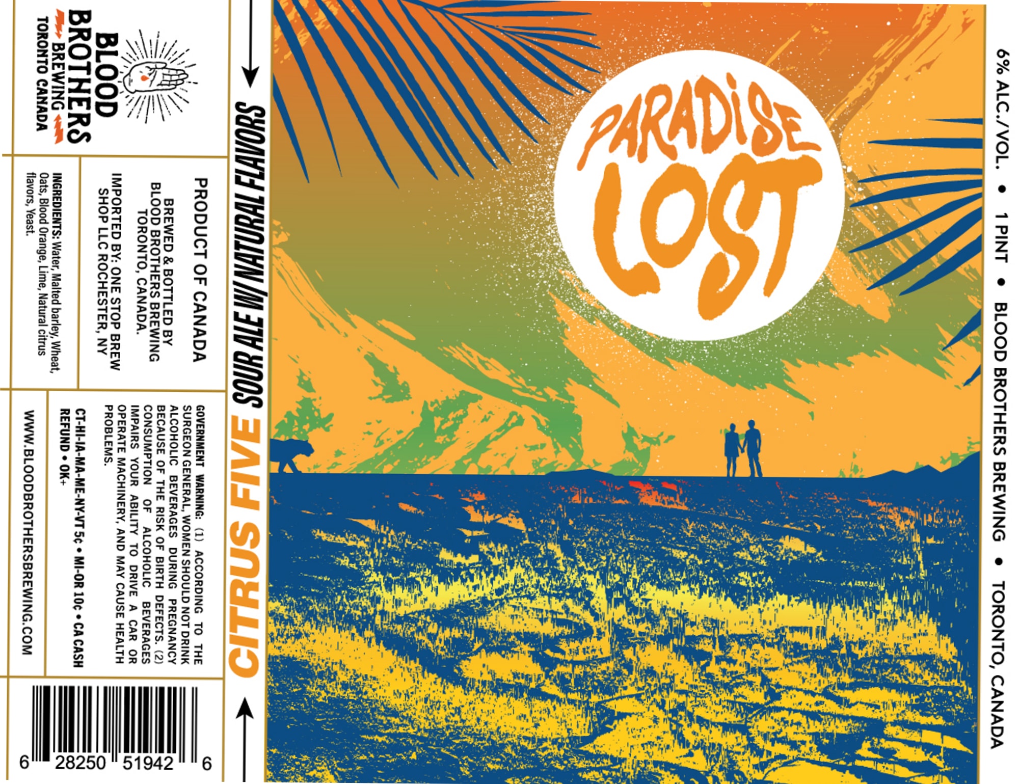 Paradise Lost by Blood Brothers Brewing - beer label