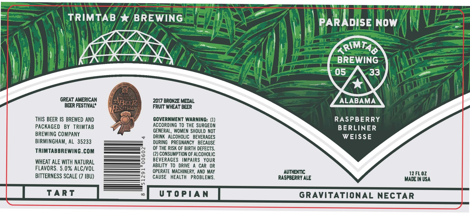 Paradise Now by Trimtab Brewing - beer label