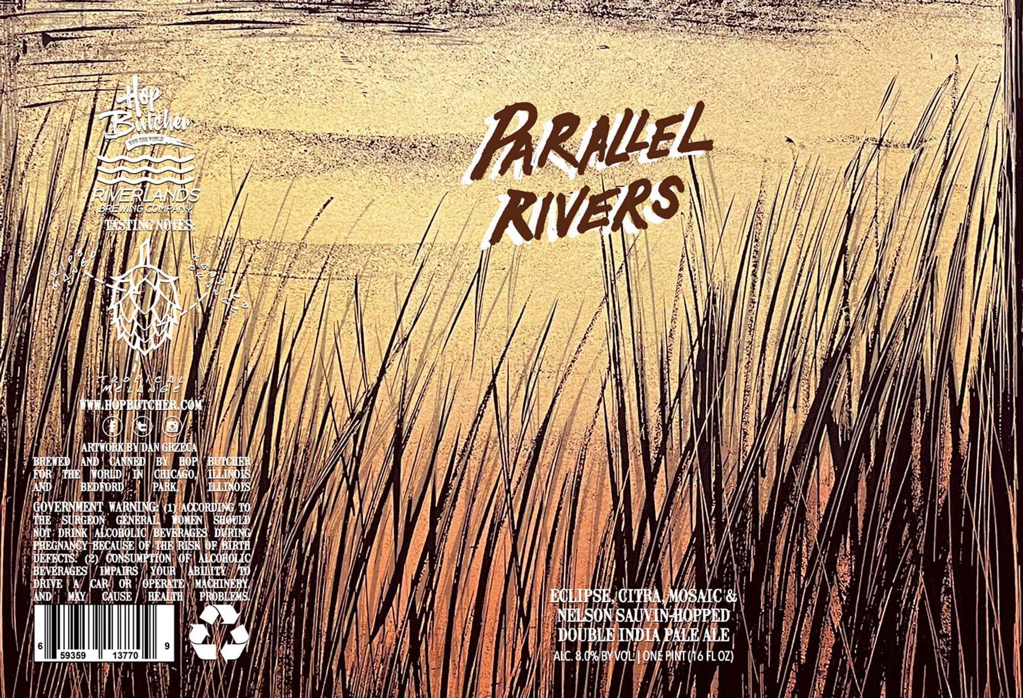Parallel Rivers by Hop Butcher Forager - beer label