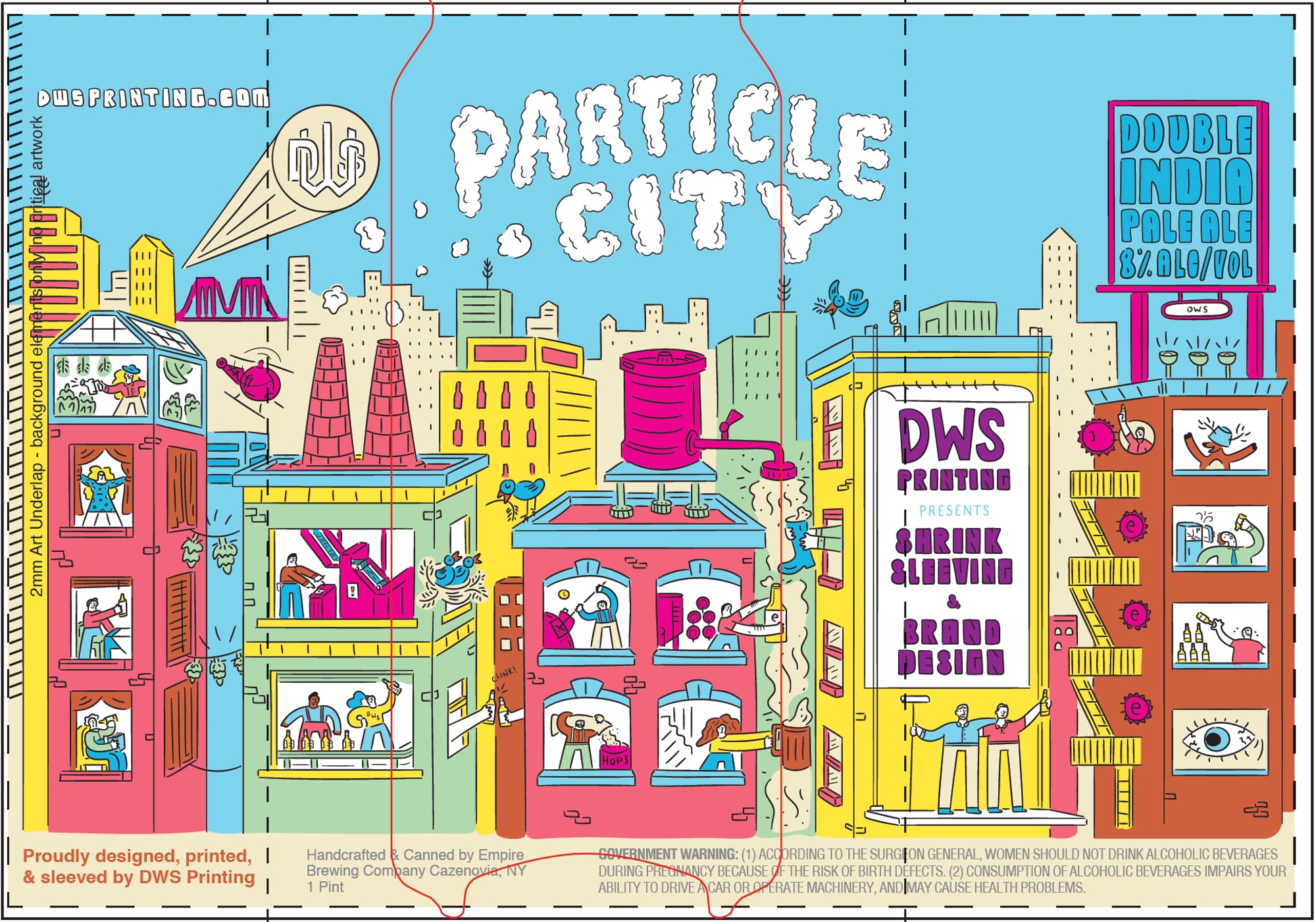 Particle City Double India Pale Ale by DWS (Primitive Shrink) - beer label