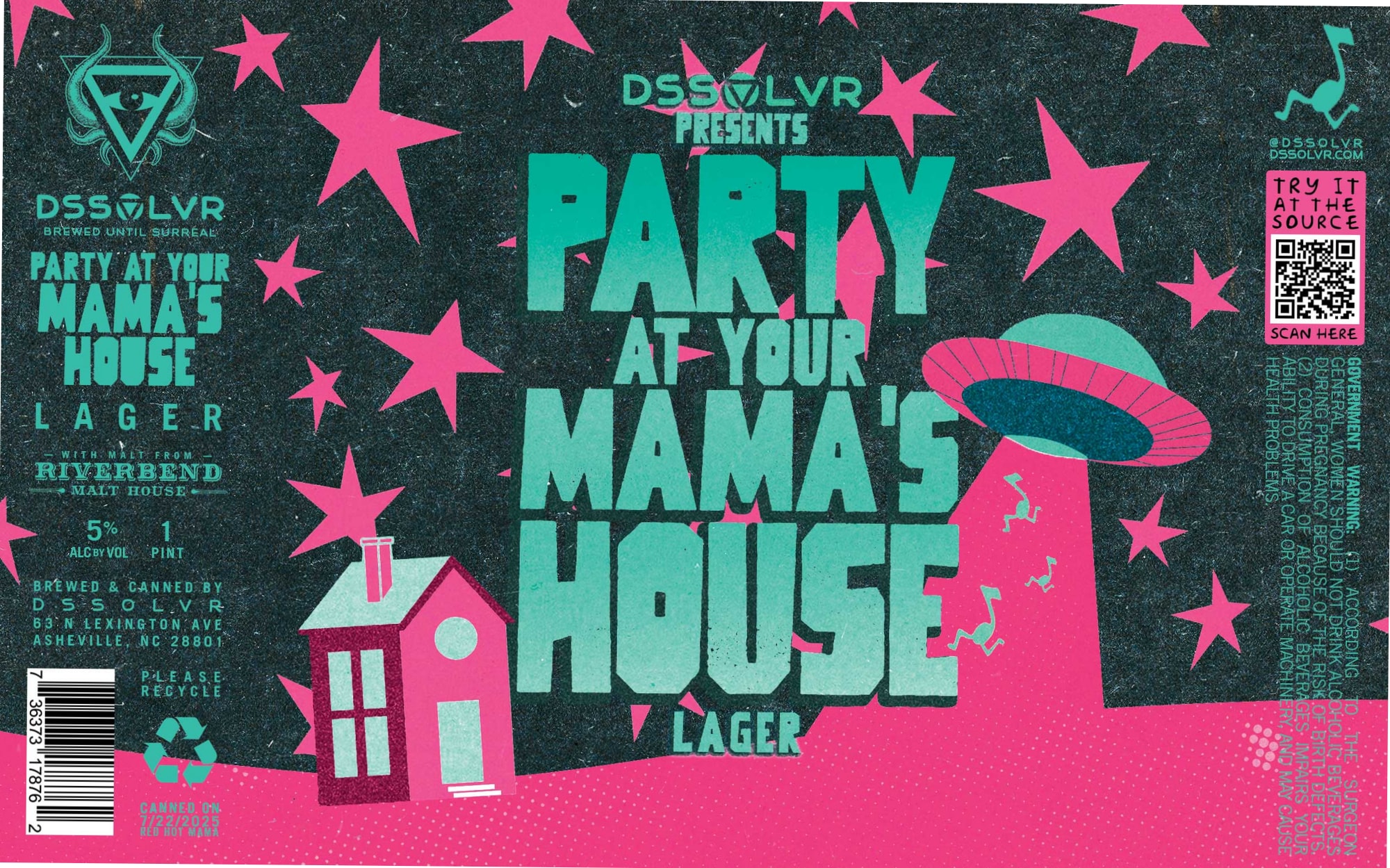 Party at Your Mama’s House Lager by DSSOLVR - beer label