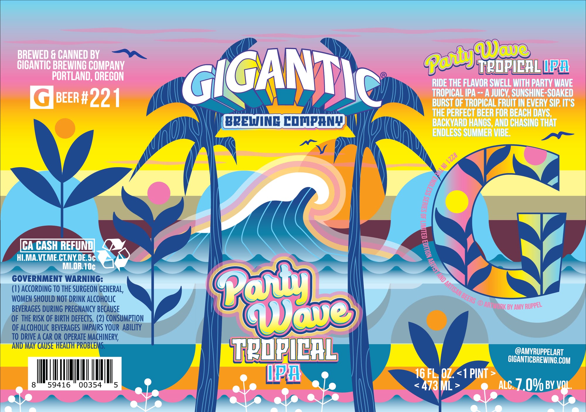 Party Wave by Gigantic Brewing Company - beer label