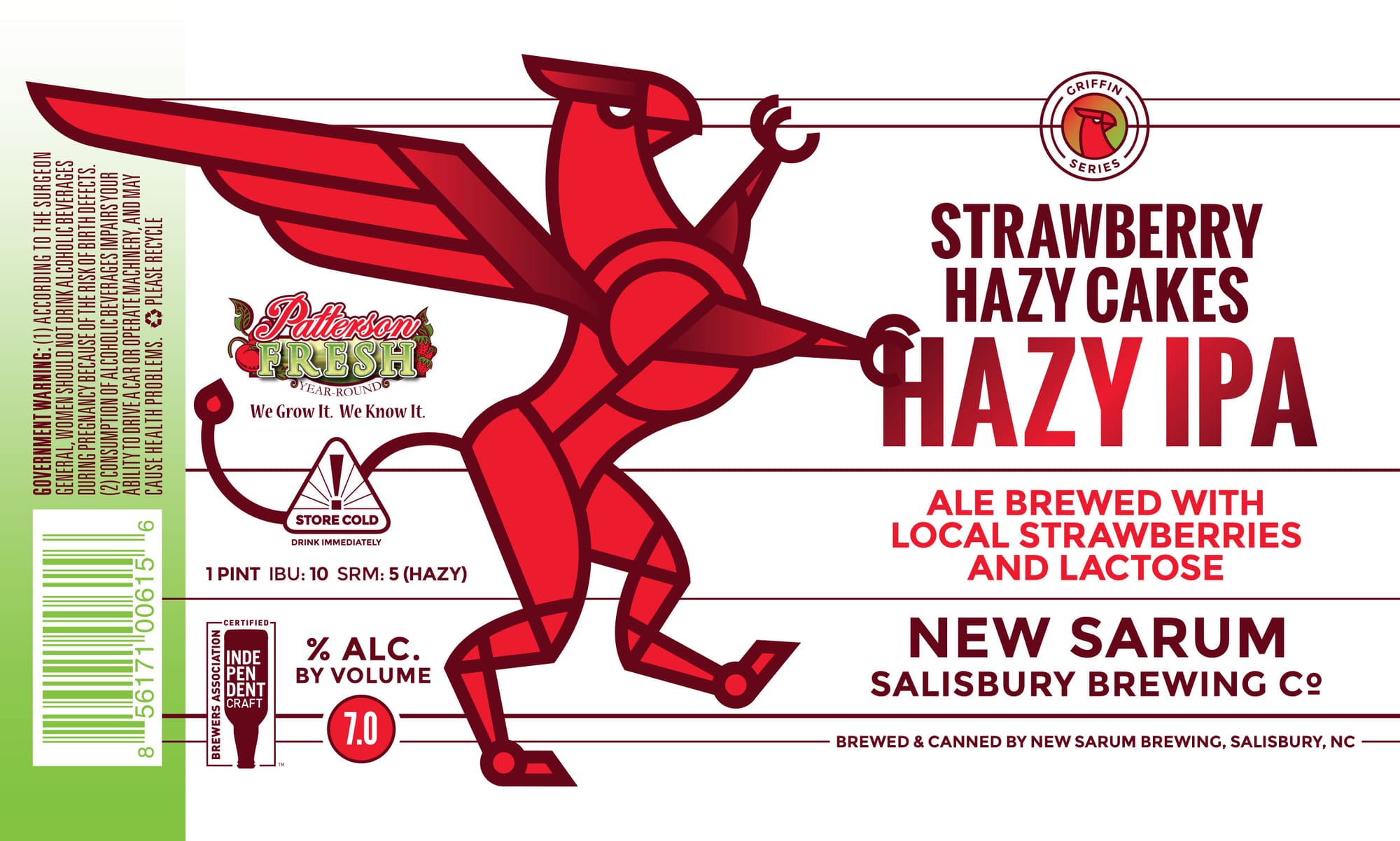 Strawberry Hazy Cakes by New Sarum Brewing Co. - beer label