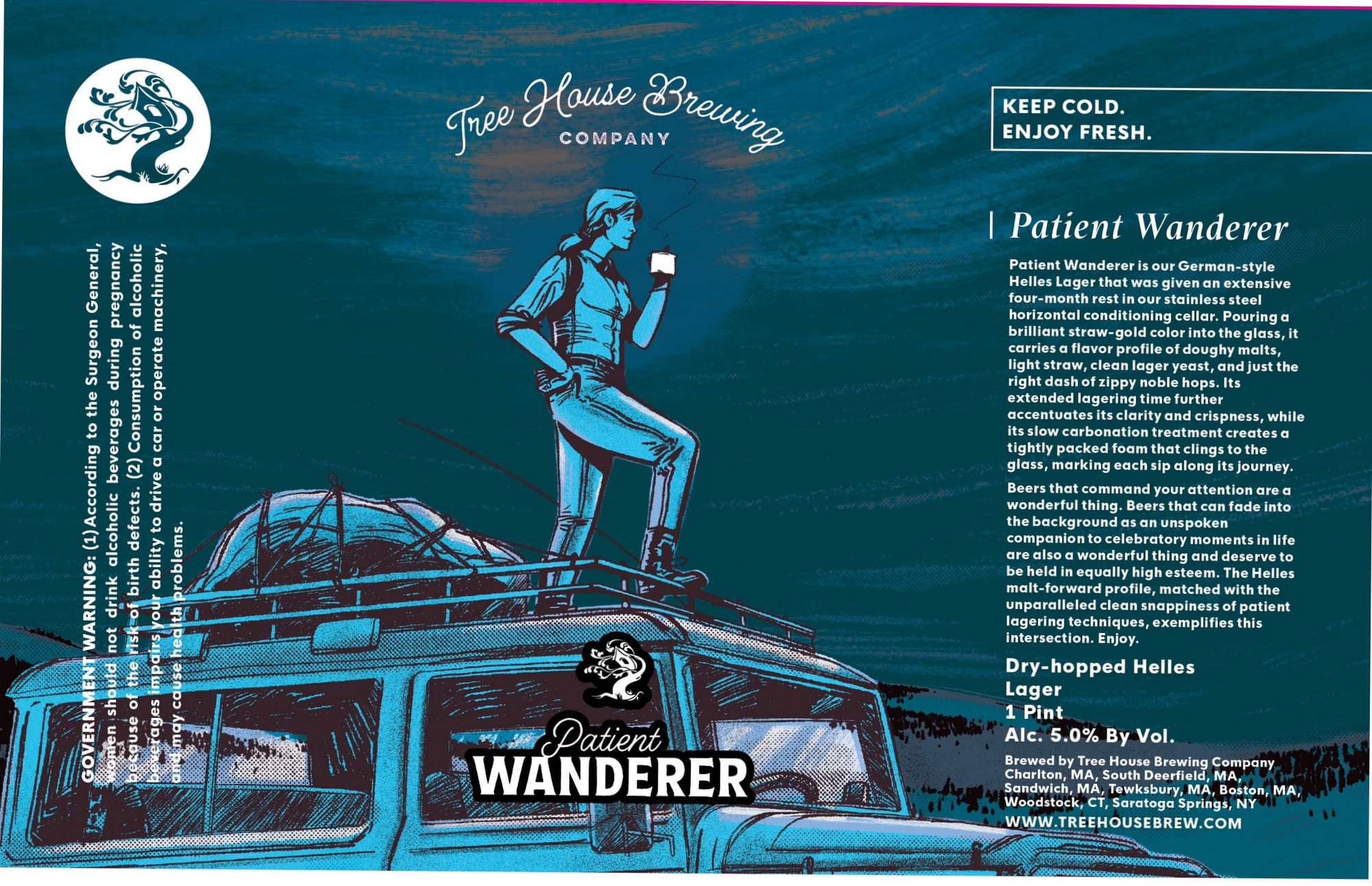 Patient Wanderer by Tree House Brewing Company - beer label