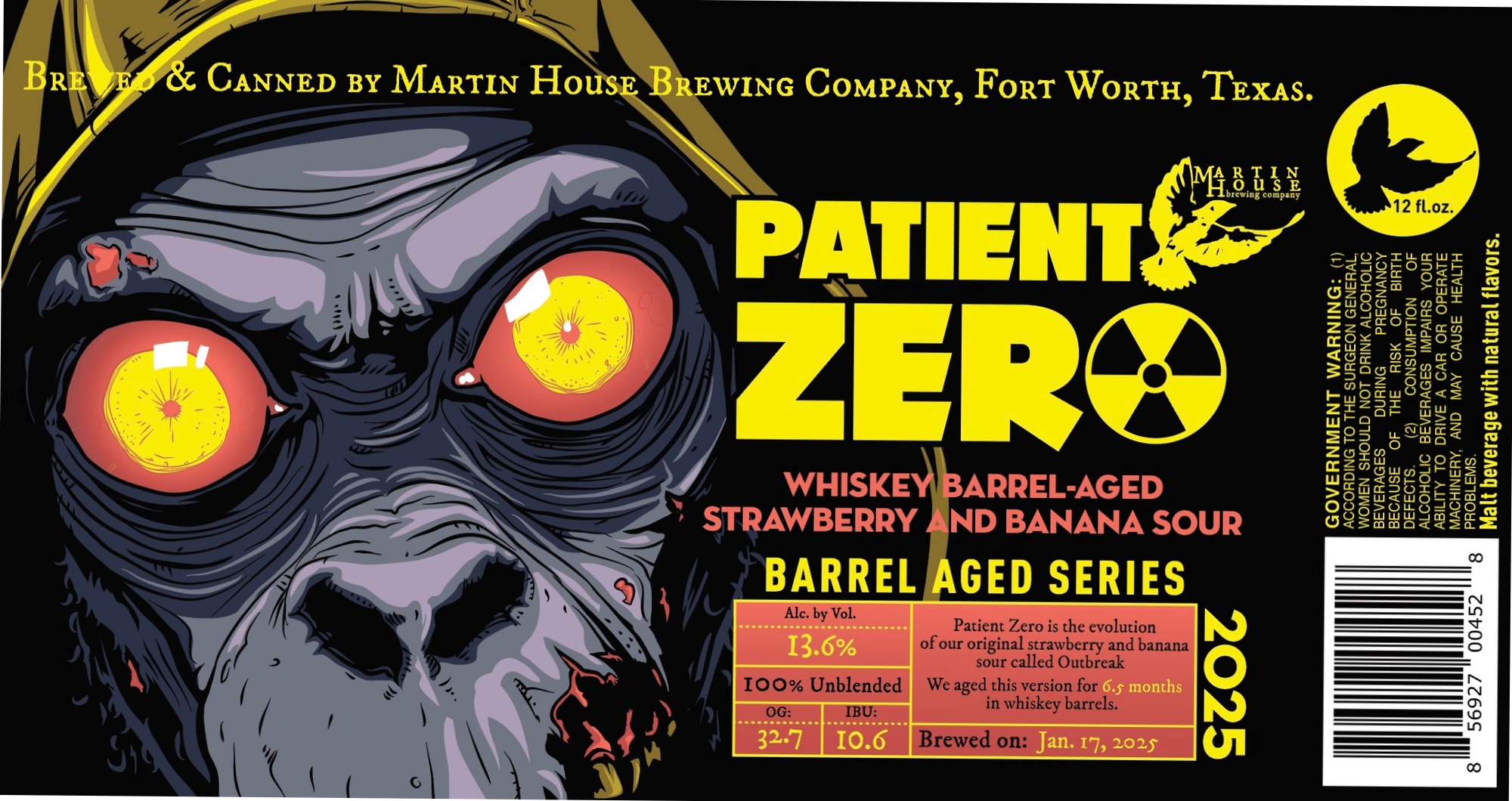 Patient Zero by Martin House Brewing Company - beer label