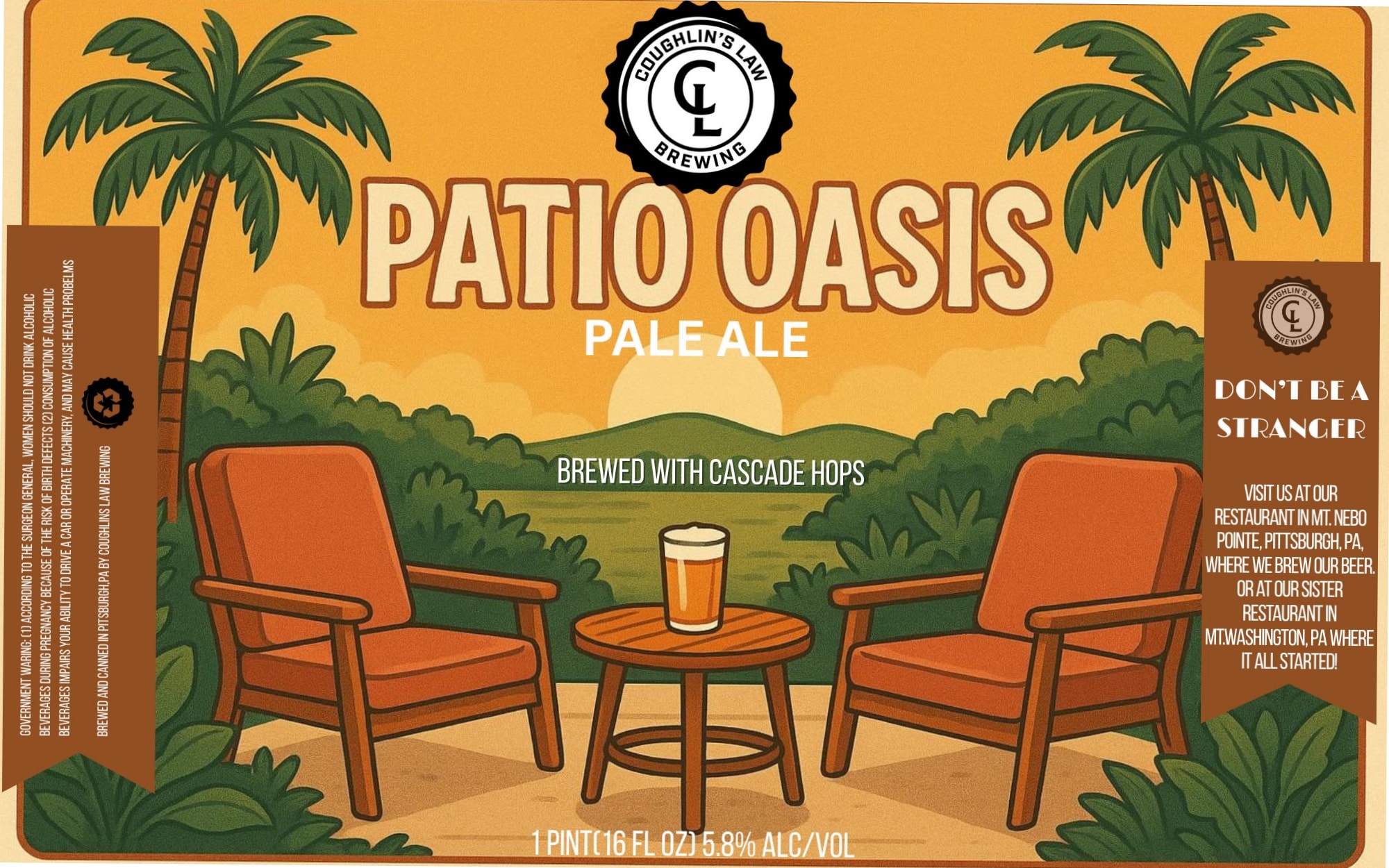 Patio Oasis by Coughlin’s Law Brewing - beer label