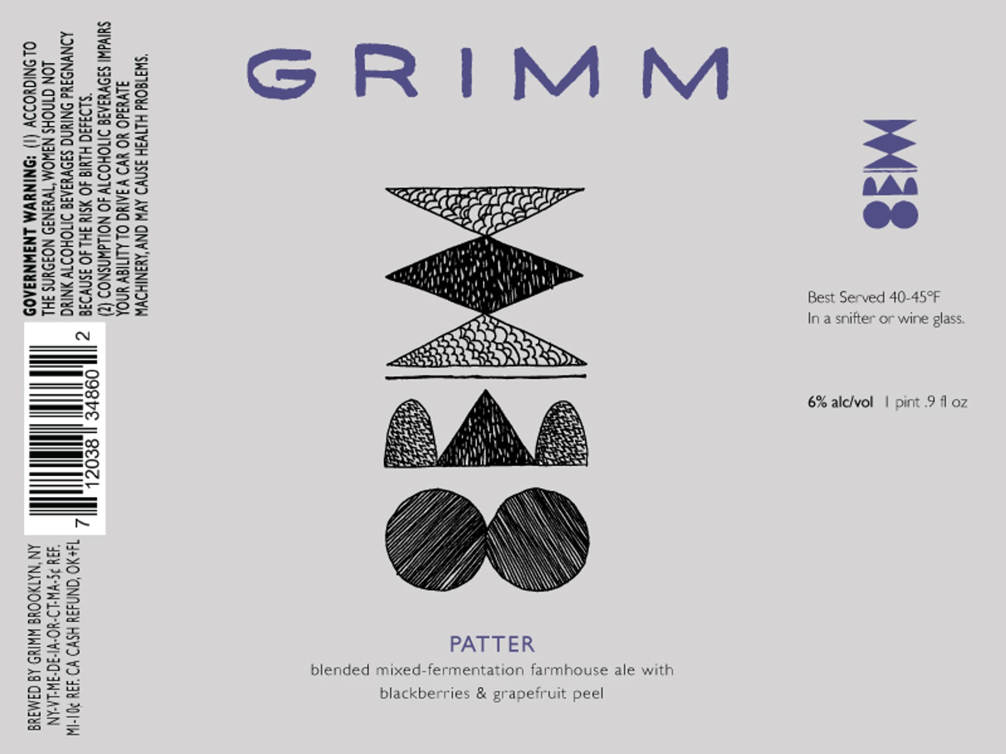 Patter by Grimm Artisanal Ales - beer label