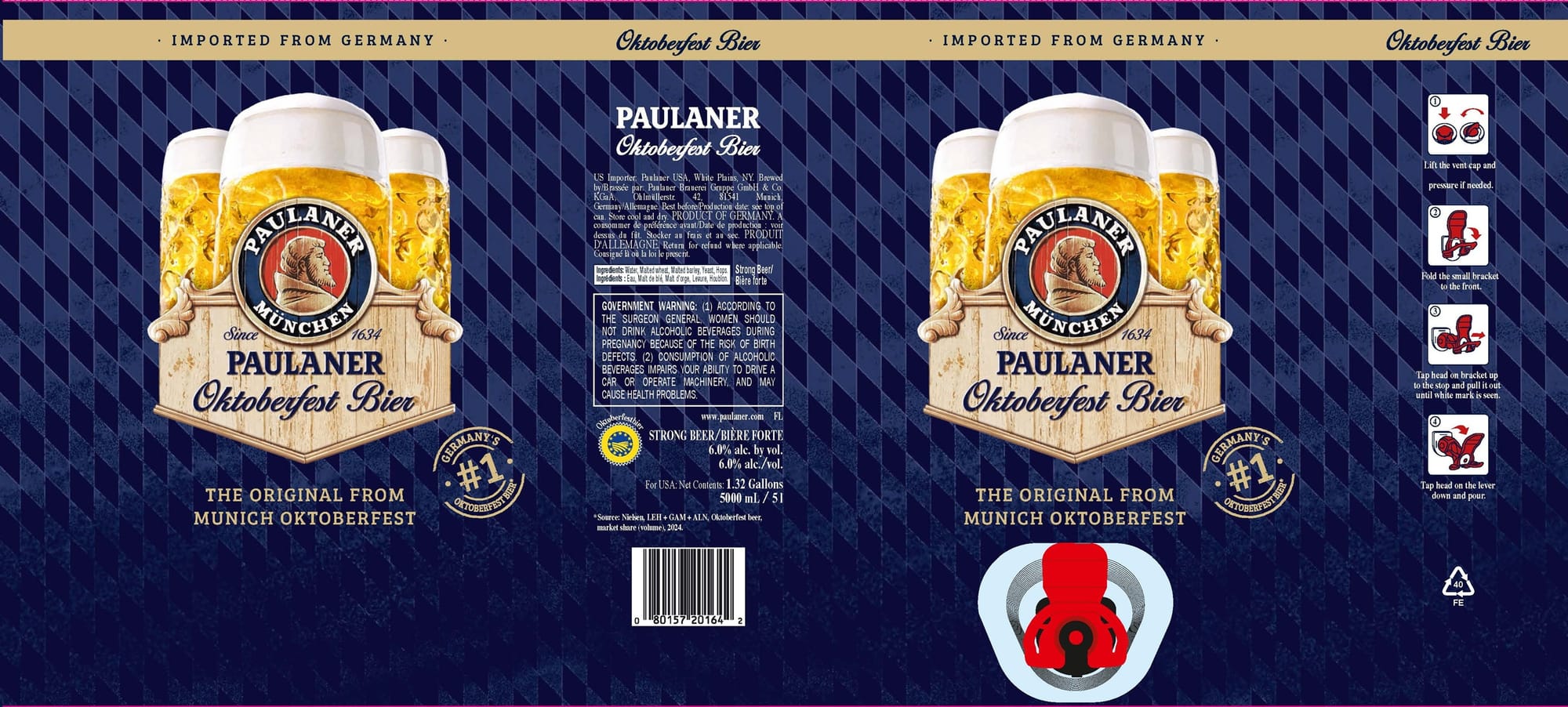 Oktoberfest Bier by Paulaner - beer label
